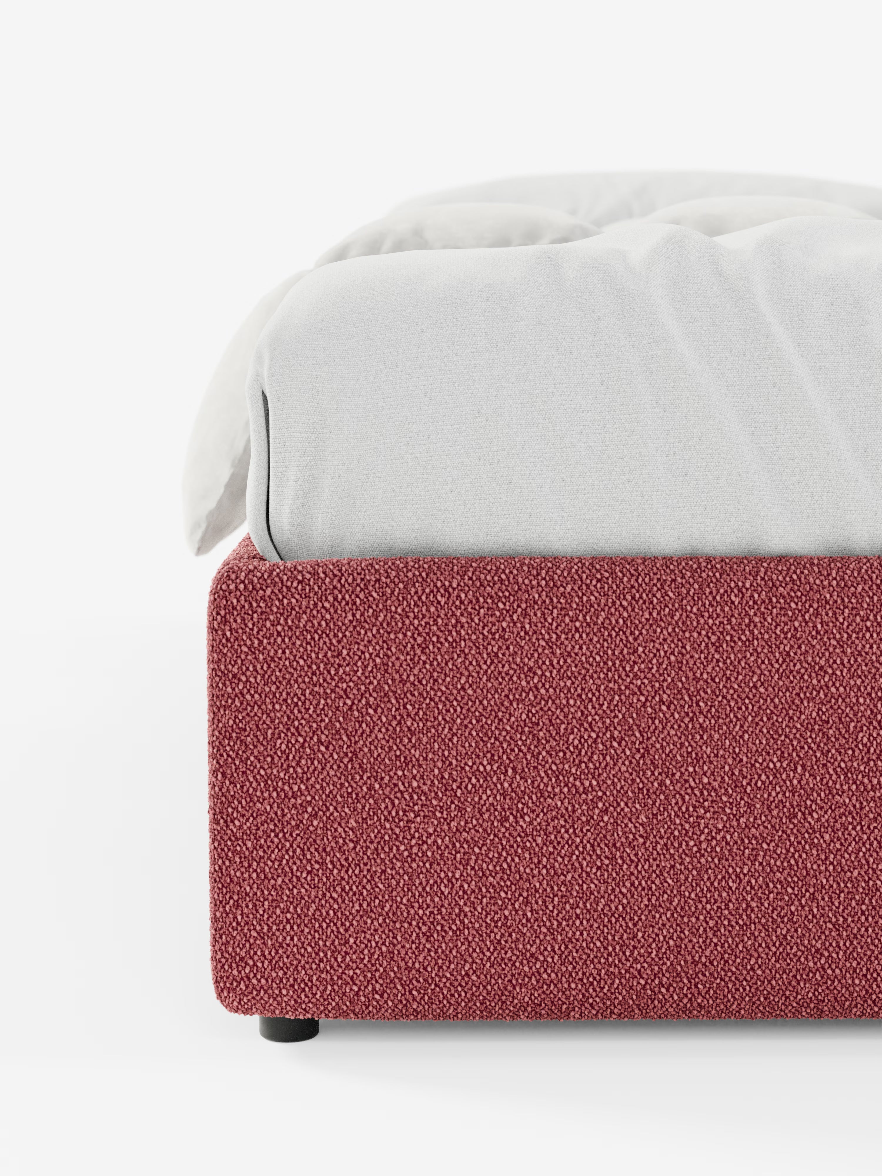 Ina Upholstered removable cover storage box spring in stain-resistant waterproof cotton-effect fabric
