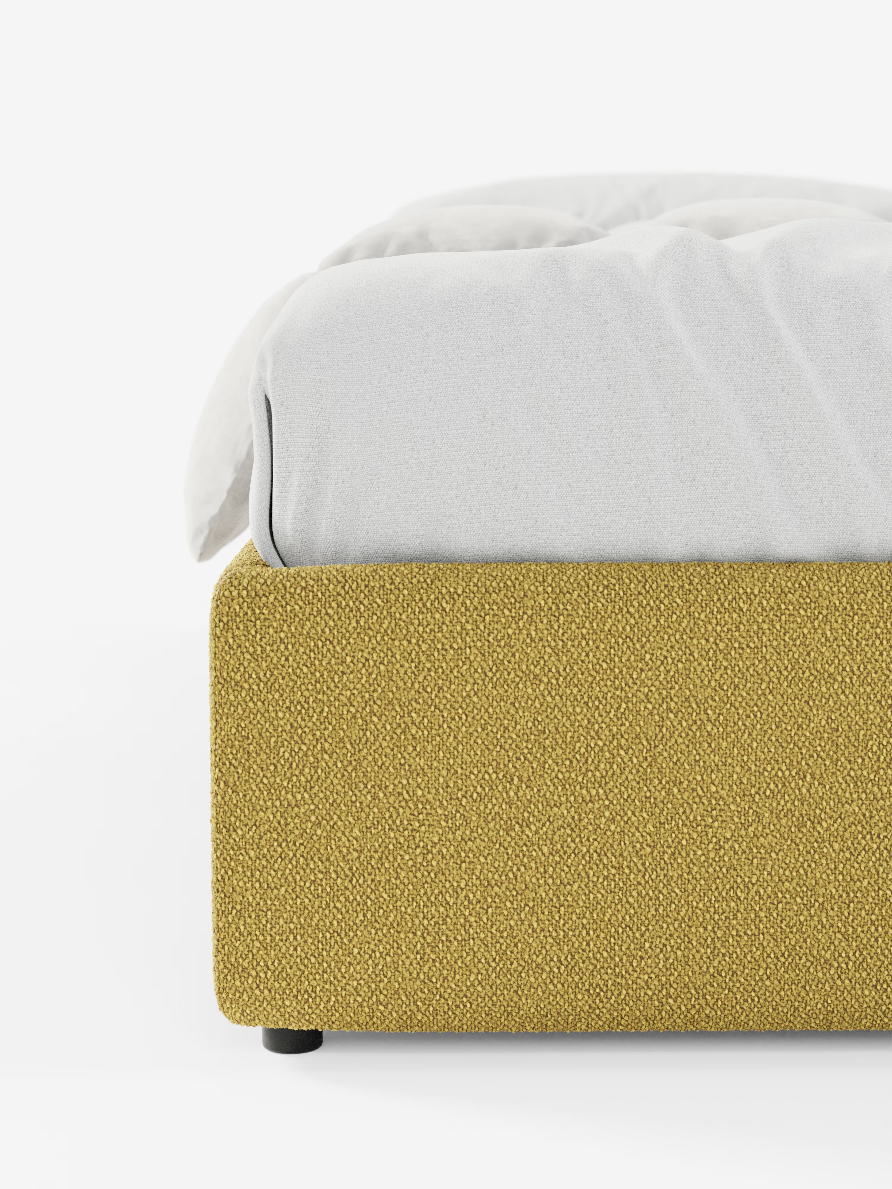 Ina Upholstered removable cover storage box spring in stain-resistant waterproof cotton-effect fabric
