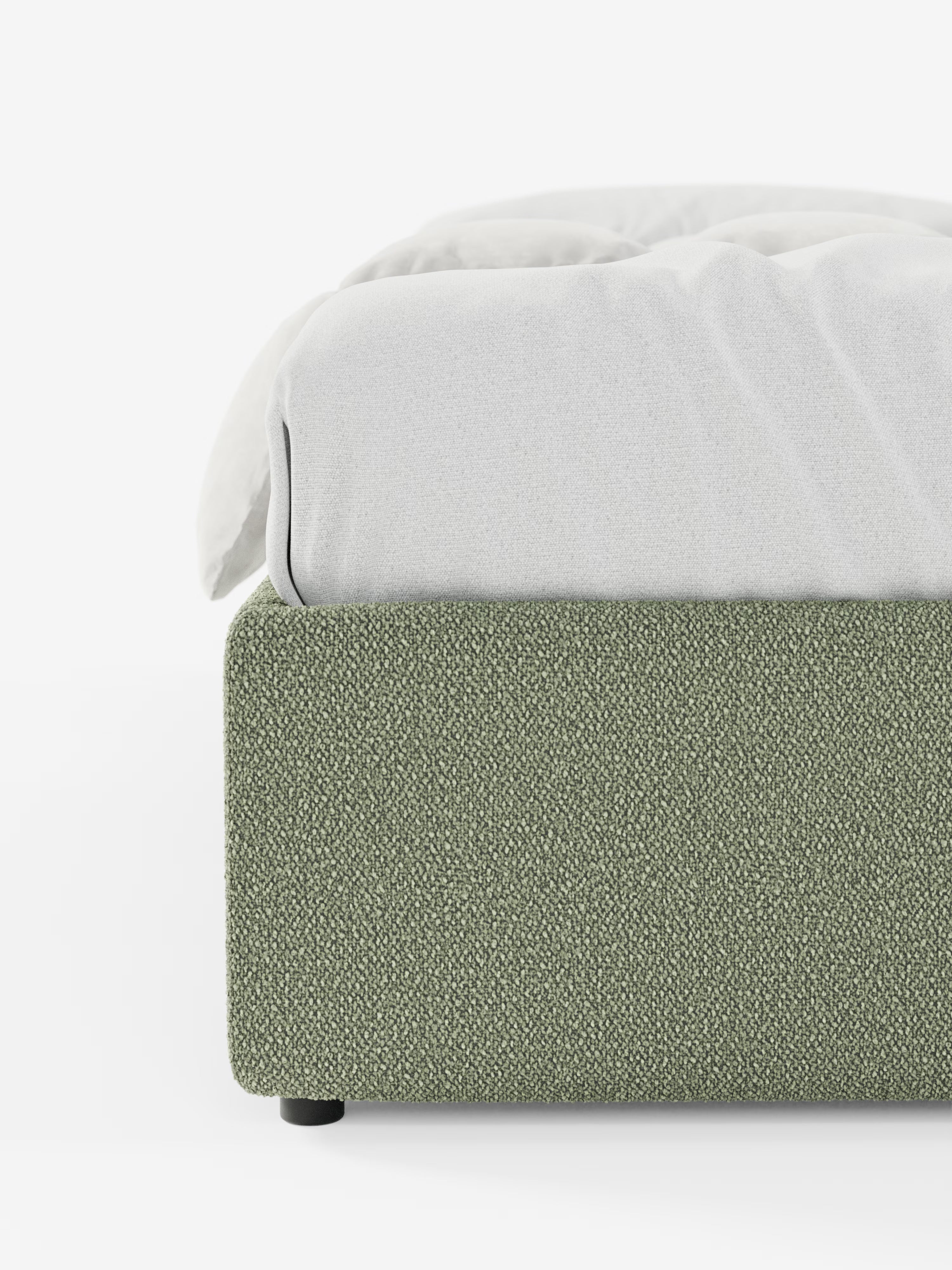 Ina Upholstered removable cover storage box spring in stain-resistant waterproof cotton-effect fabric