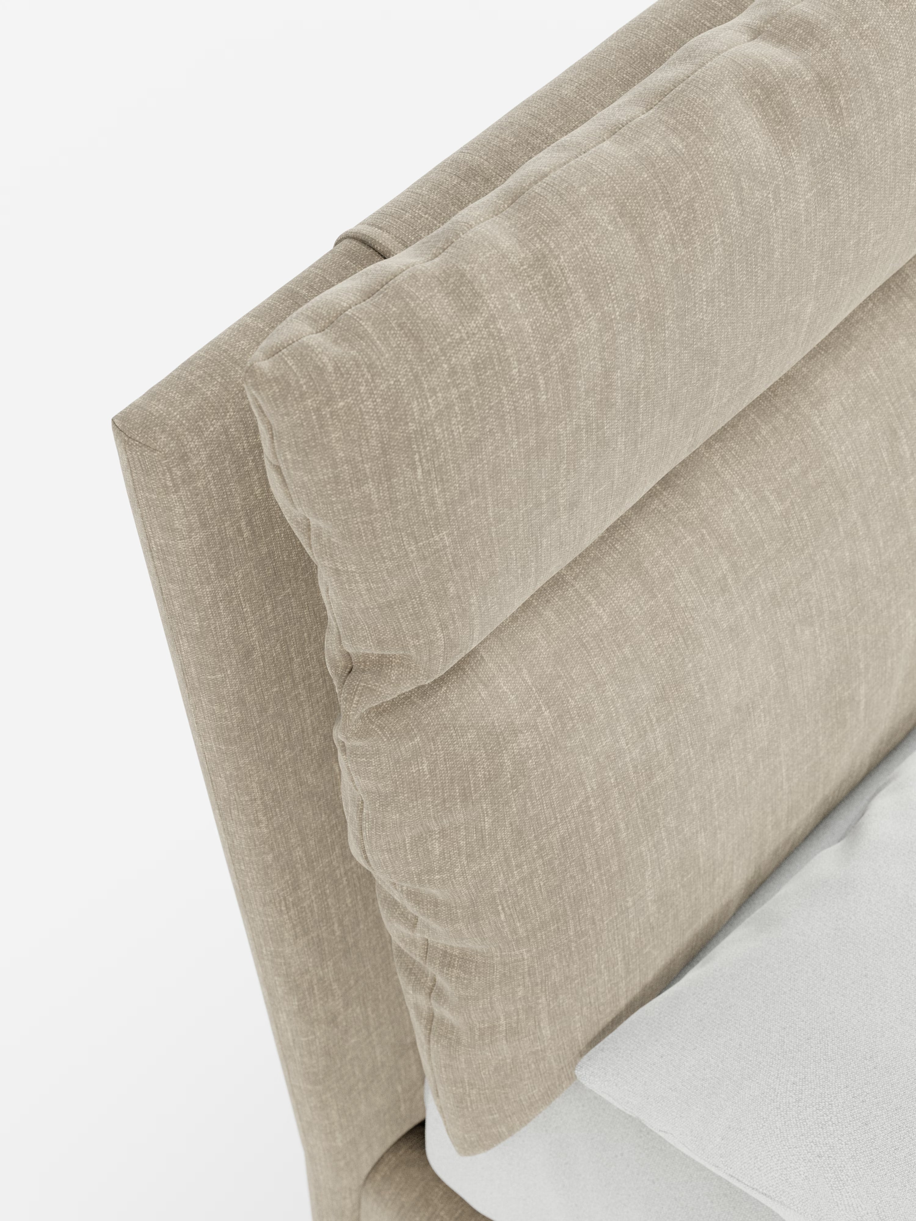 Jerry Upholstered storage bed with reclining cushions in stain-resistant chenille fabric Quick-Clean