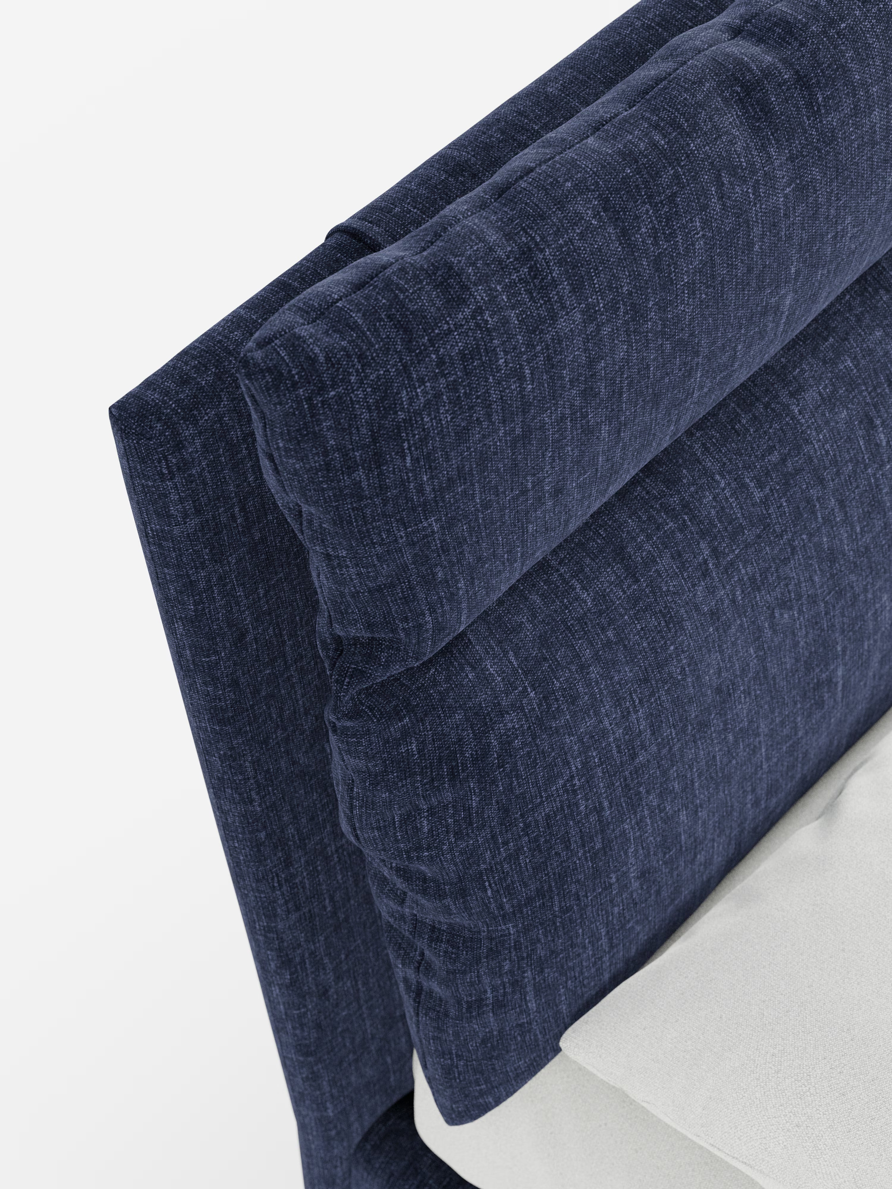 Jerry Upholstered storage bed with reclining cushions in stain-resistant chenille fabric Quick-Clean