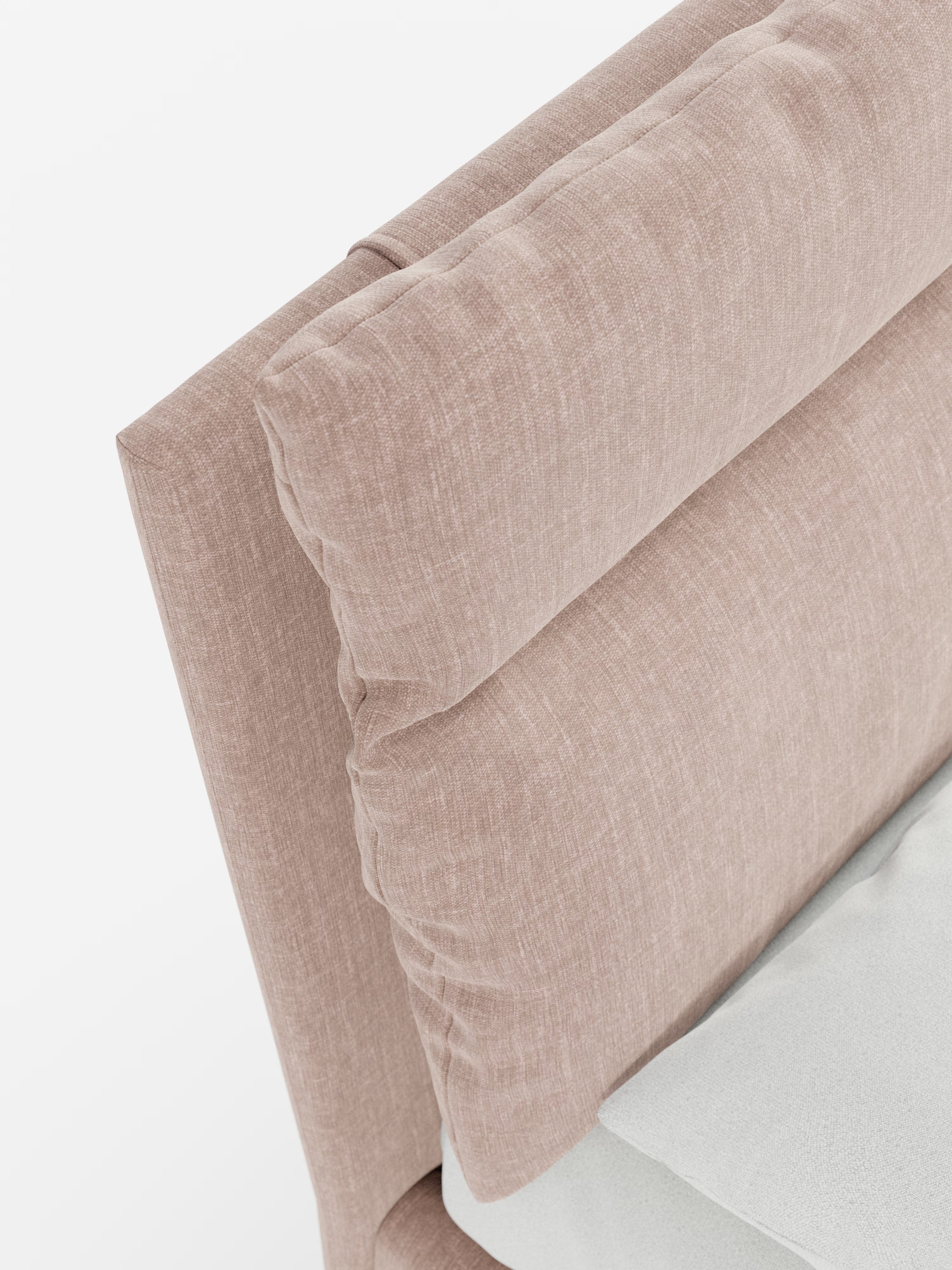 Jerry Upholstered storage bed with reclining cushions in stain-resistant chenille fabric Quick-Clean