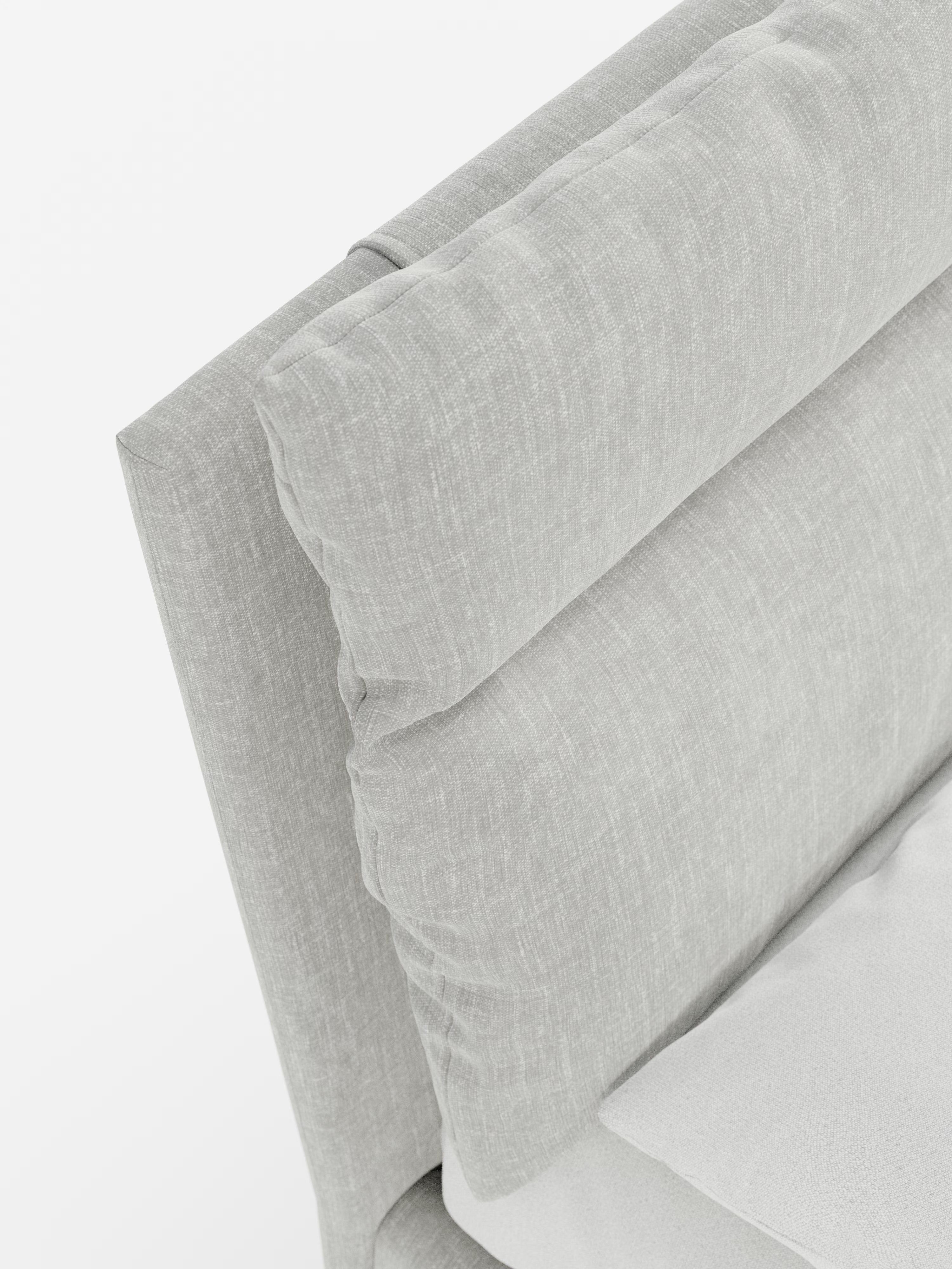 Jerry Upholstered storage bed with reclining cushions in stain-resistant chenille fabric Quick-Clean