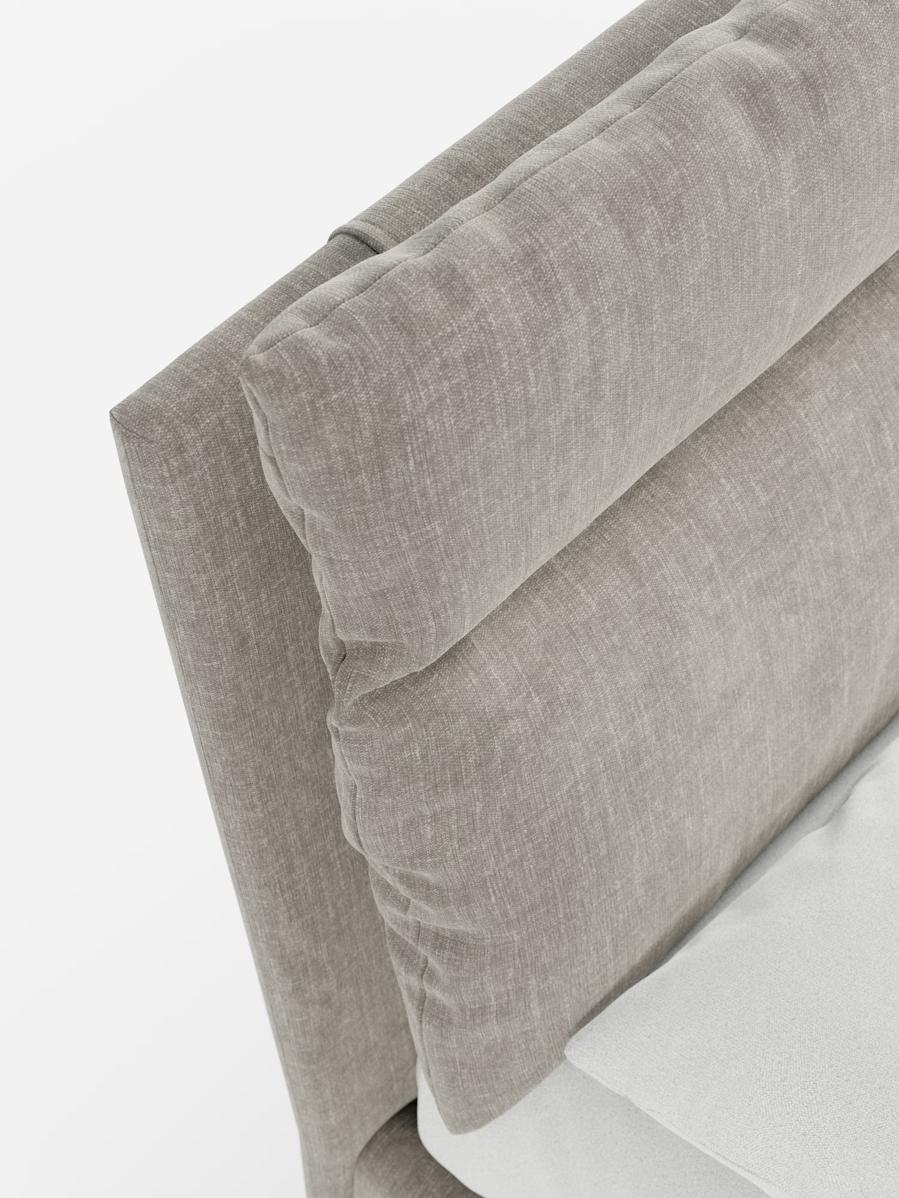 Jerry Upholstered storage bed with reclining cushions in stain-resistant chenille fabric Quick-Clean