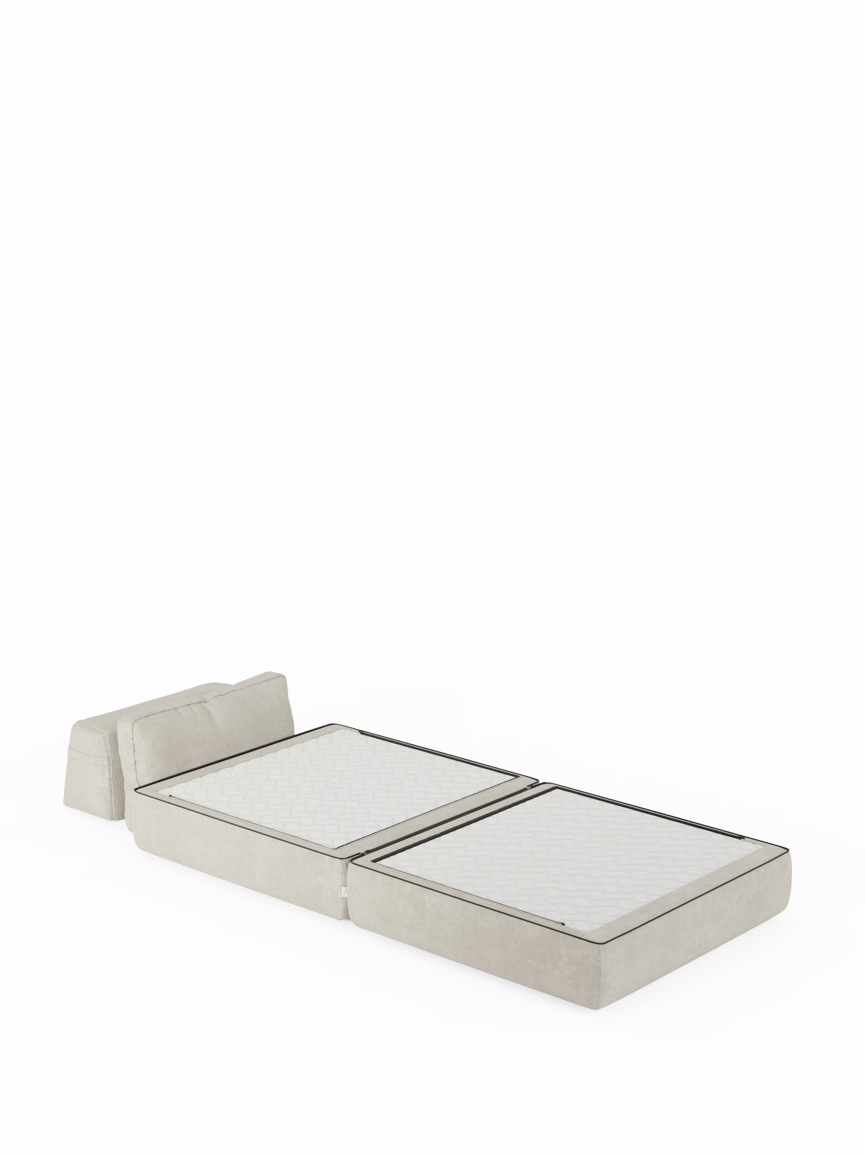 Rift Poltrona letto moderna in tessuto smacchiabile – materasso 22 cm con memory e schienale mobile