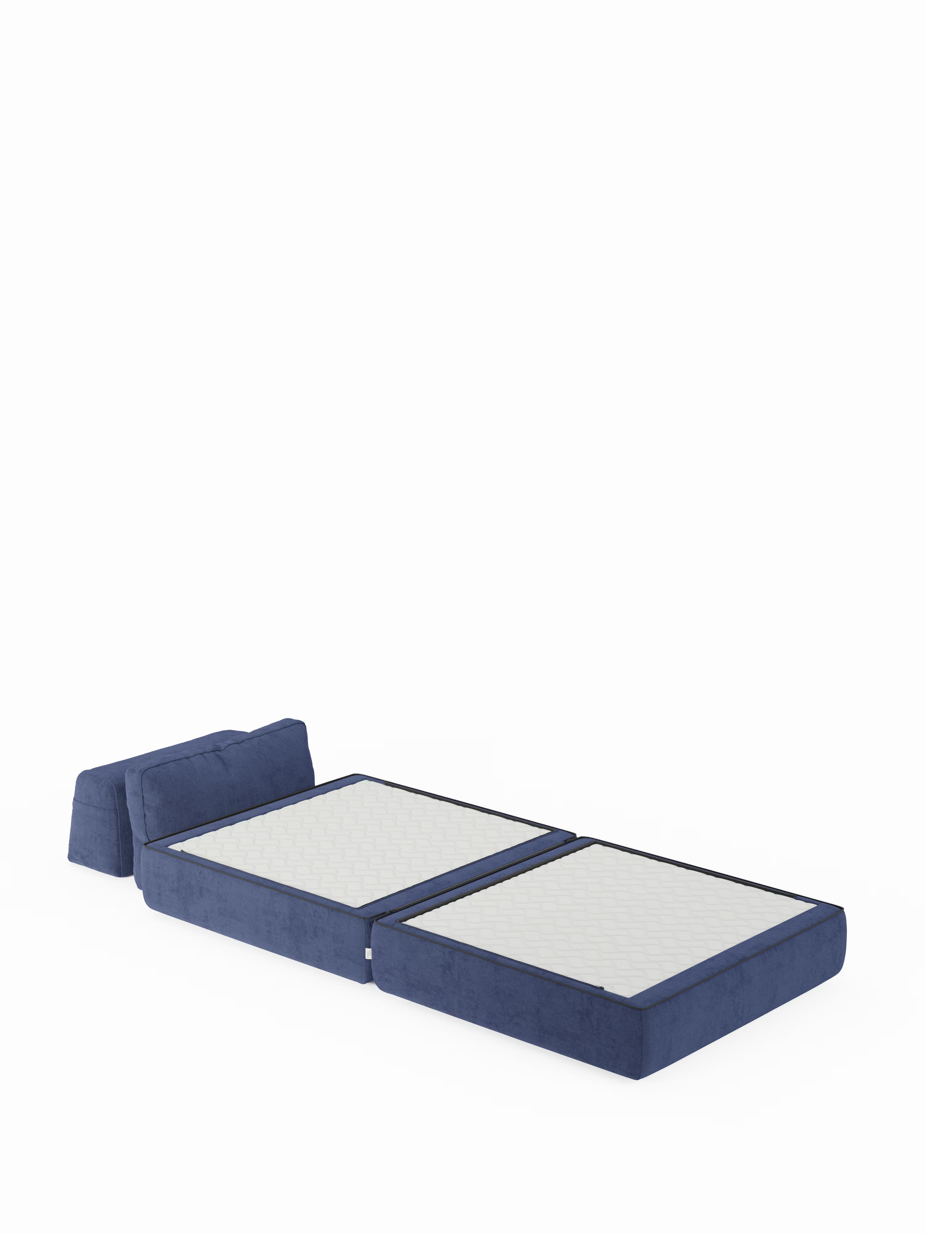 Rift Poltrona letto moderna in tessuto smacchiabile – materasso 22 cm con memory e schienale mobile