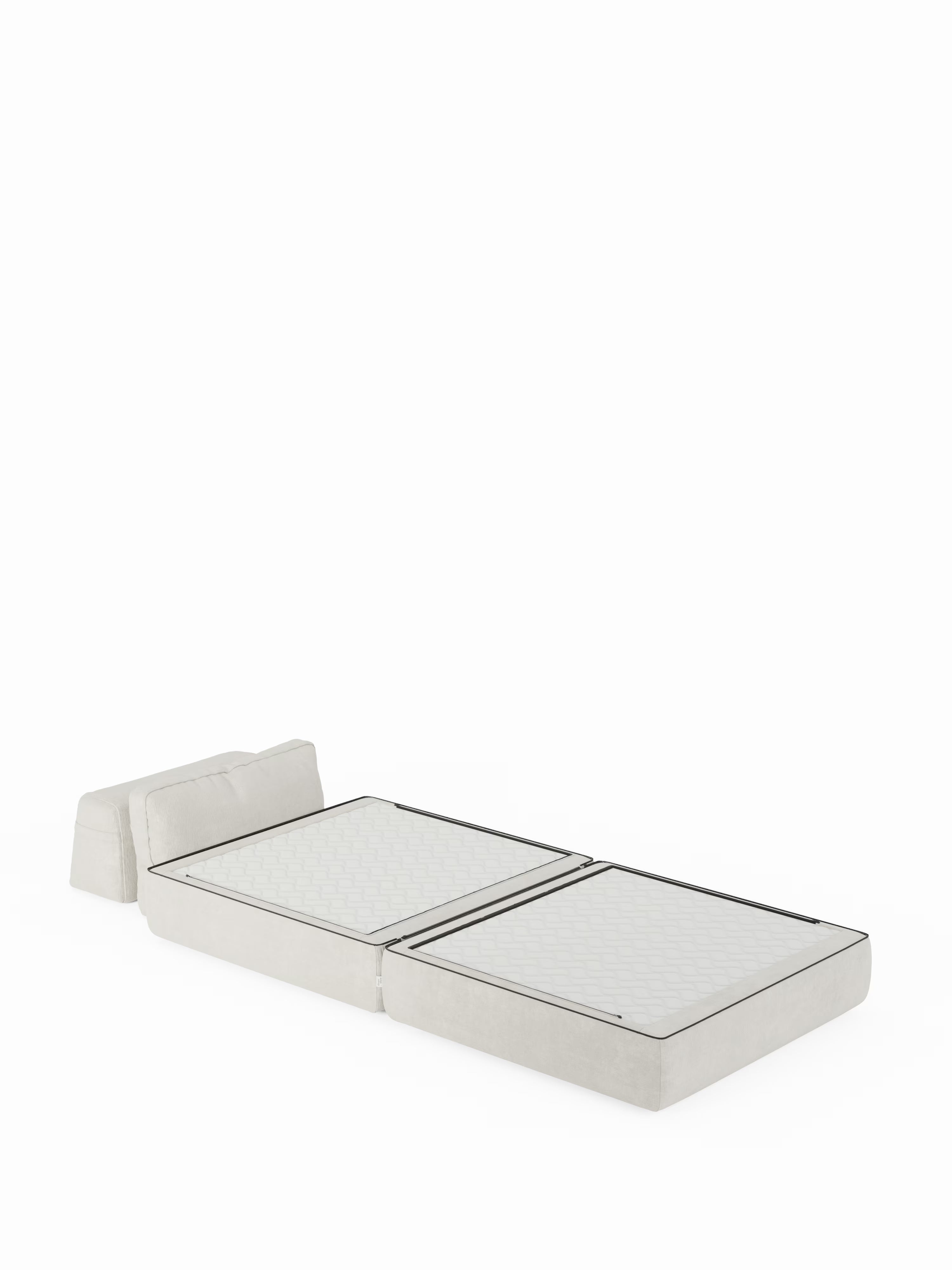 Rift Poltrona letto moderna in tessuto smacchiabile – materasso 22 cm con memory e schienale mobile