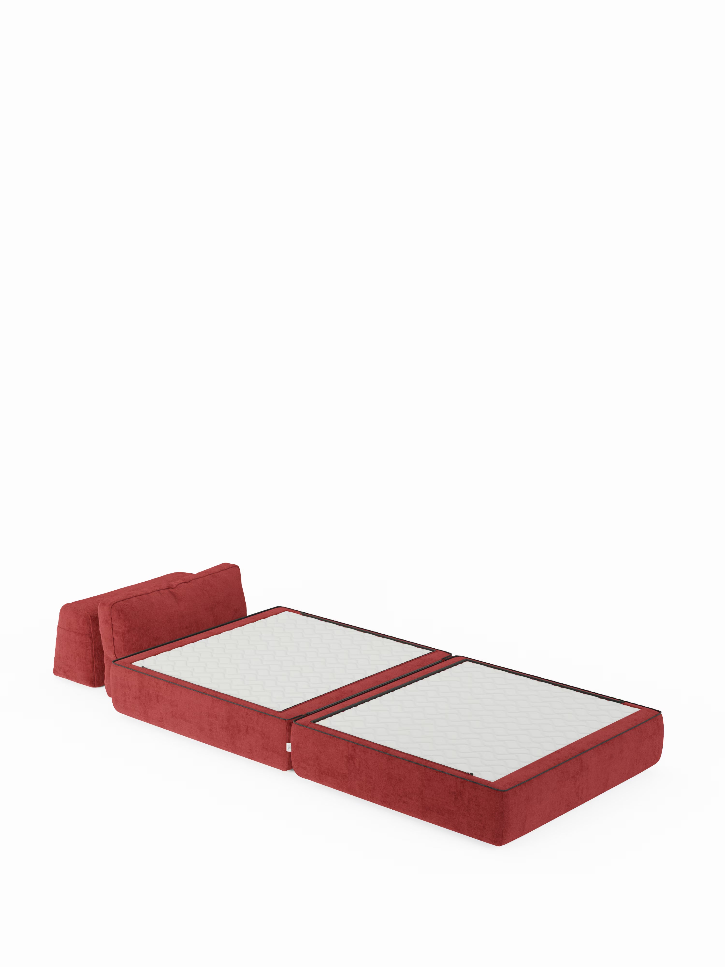 Rift Poltrona letto moderna in tessuto smacchiabile – materasso 22 cm con memory e schienale mobile