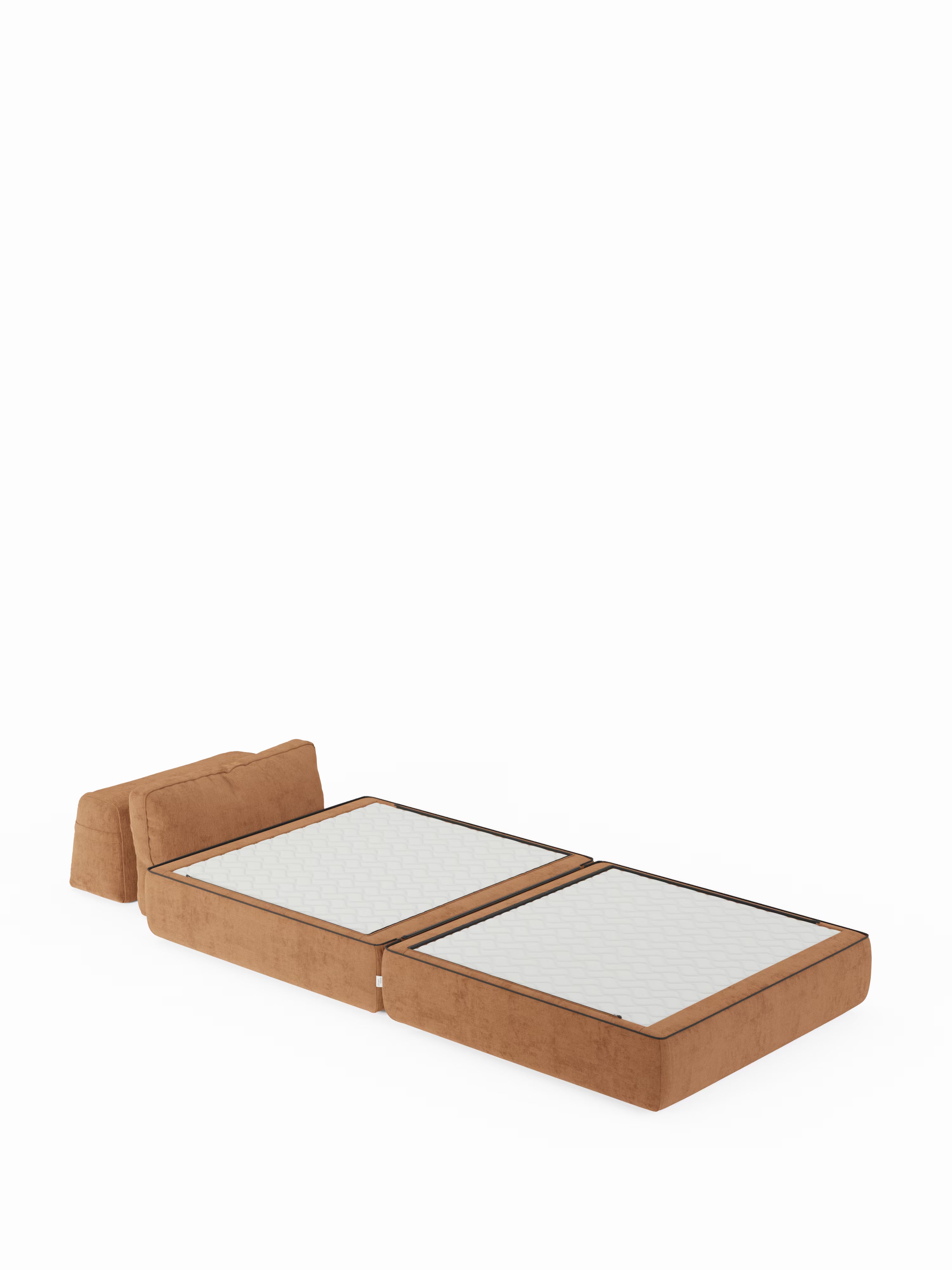 Rift Poltrona letto moderna in tessuto smacchiabile – materasso 22 cm con memory e schienale mobile