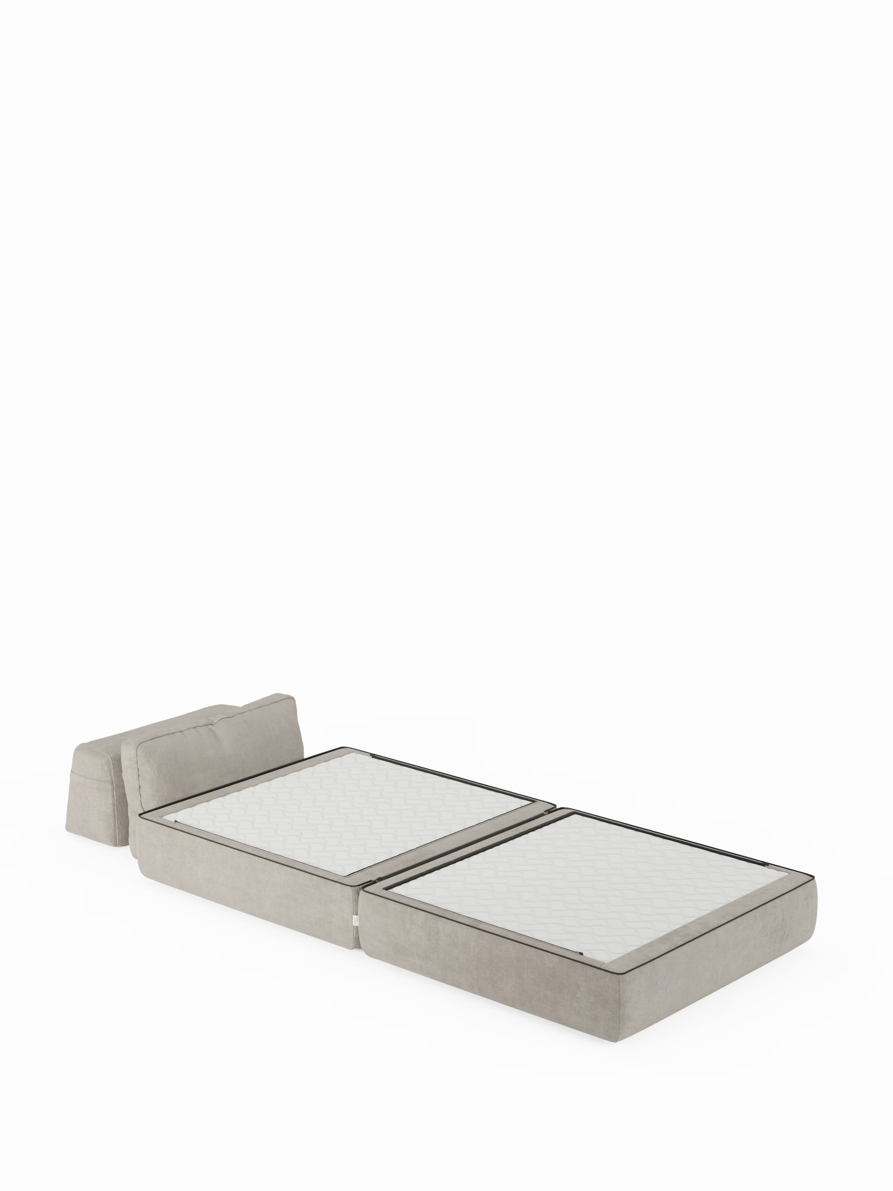 Rift Poltrona letto moderna in tessuto smacchiabile – materasso 22 cm con memory e schienale mobile