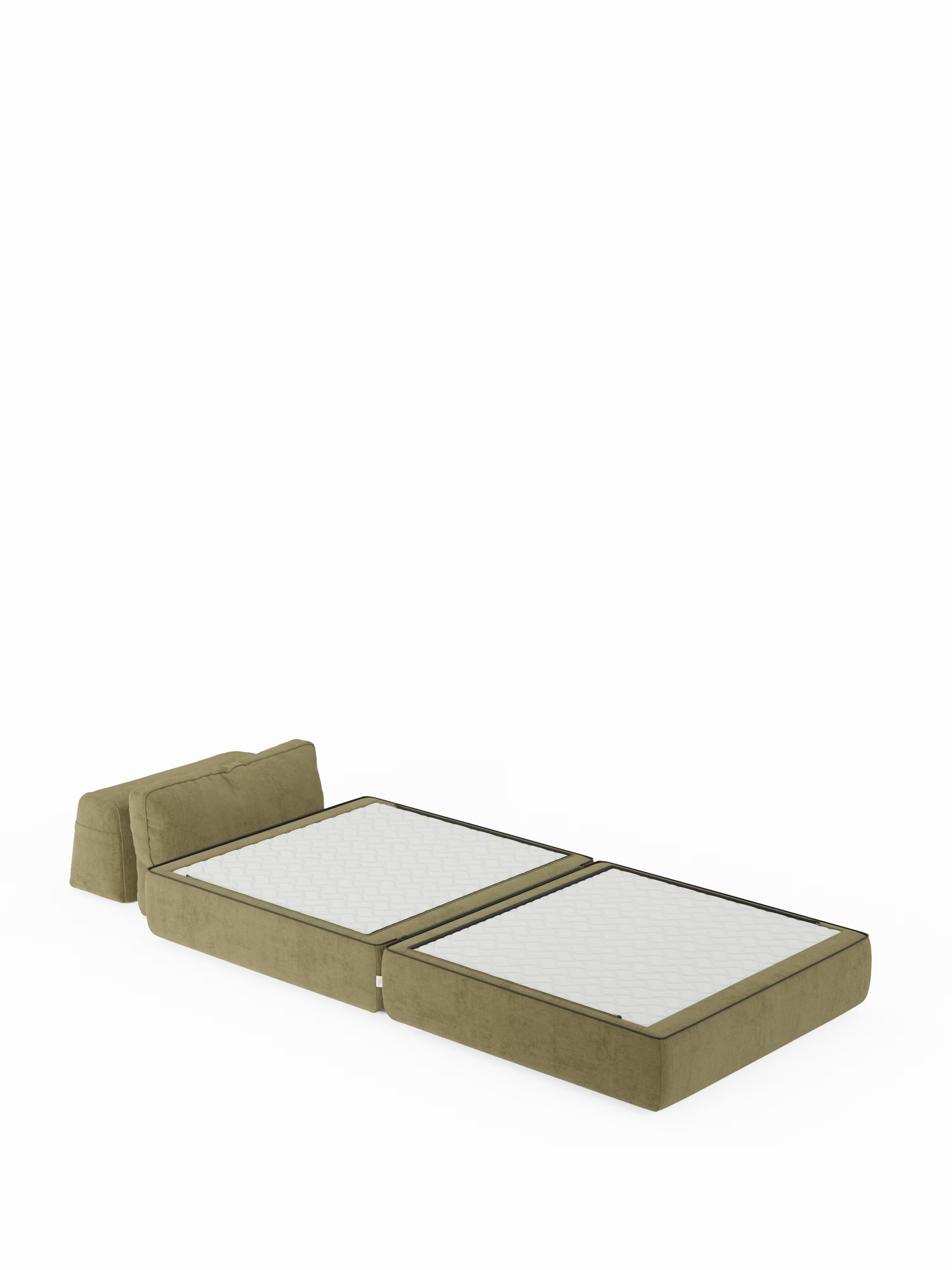 Rift Poltrona letto moderna in tessuto smacchiabile – materasso 22 cm con memory e schienale mobile