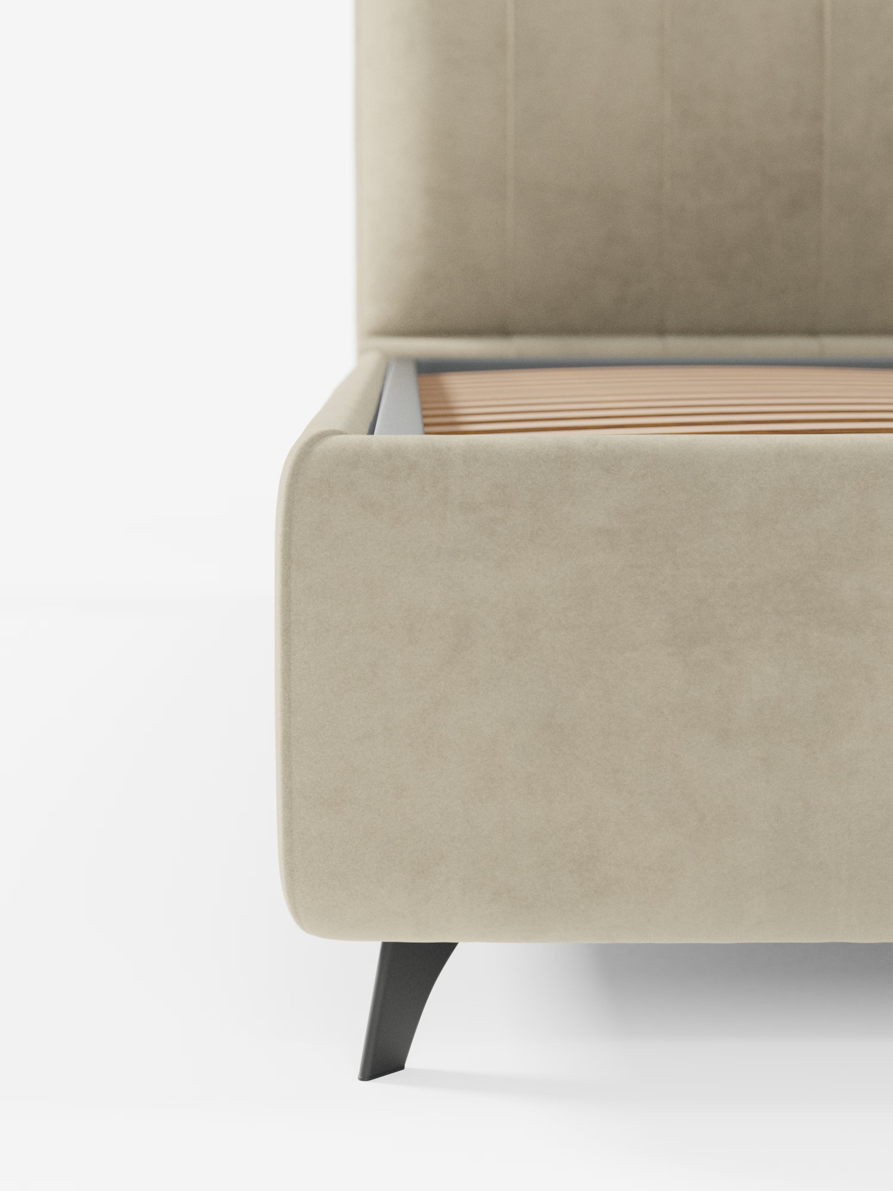 Bogart Modern double storage bed in stain-resistant microfiber, removable cover, and spacious compartment