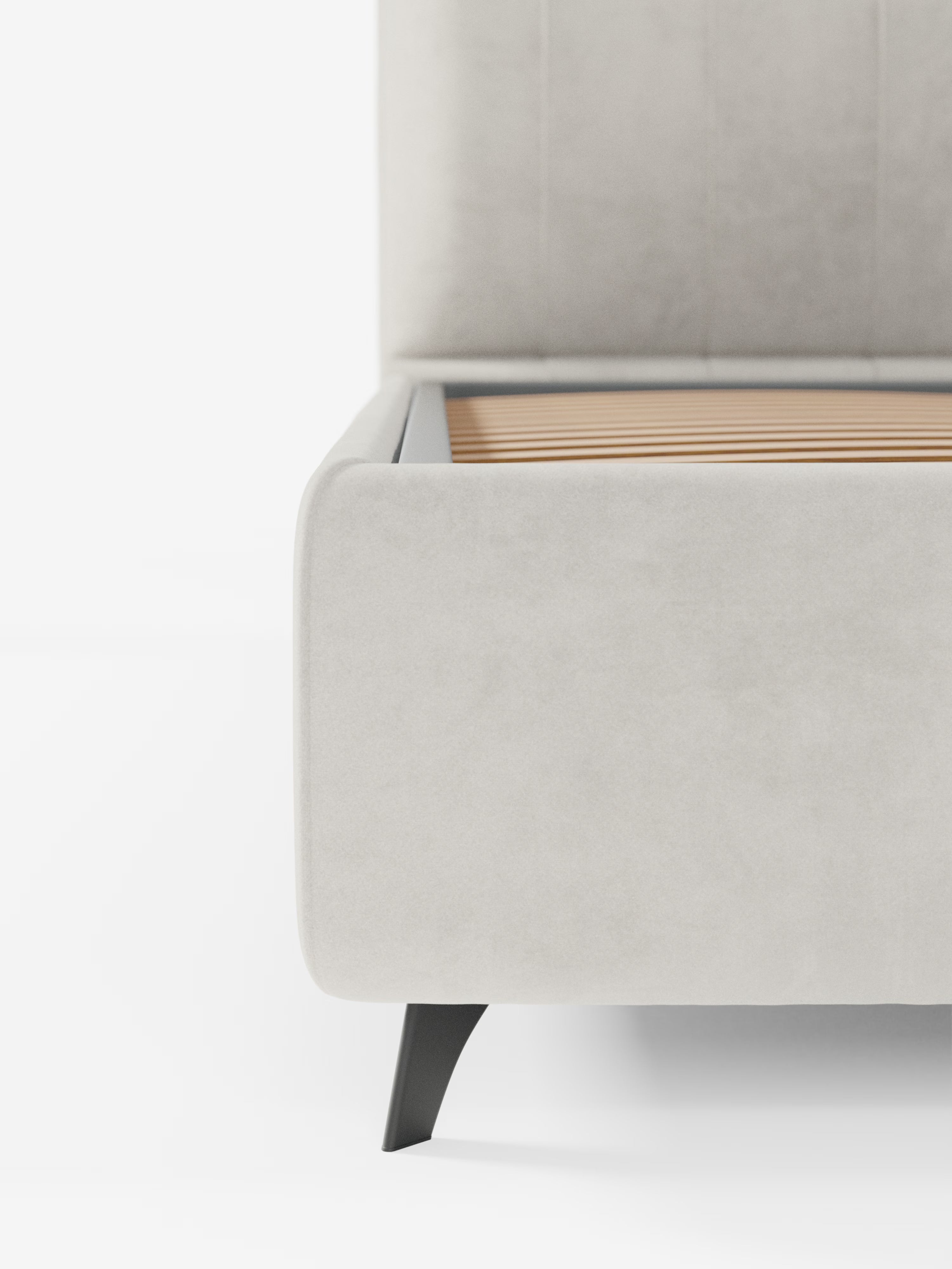Bogart Modern double storage bed in stain-resistant microfiber, removable cover, and spacious compartment