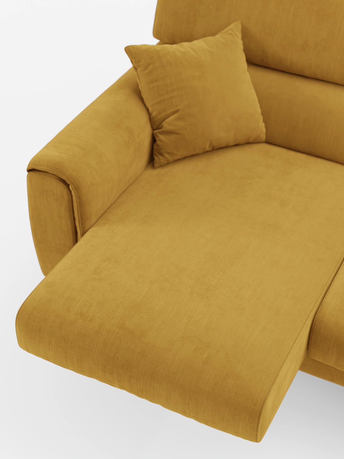 Caravaggio Sofa für 4 Personen mit drei ausziehbaren Sitzen und verstellbaren Kopfstützen aus fleckenabweisendem Stoff