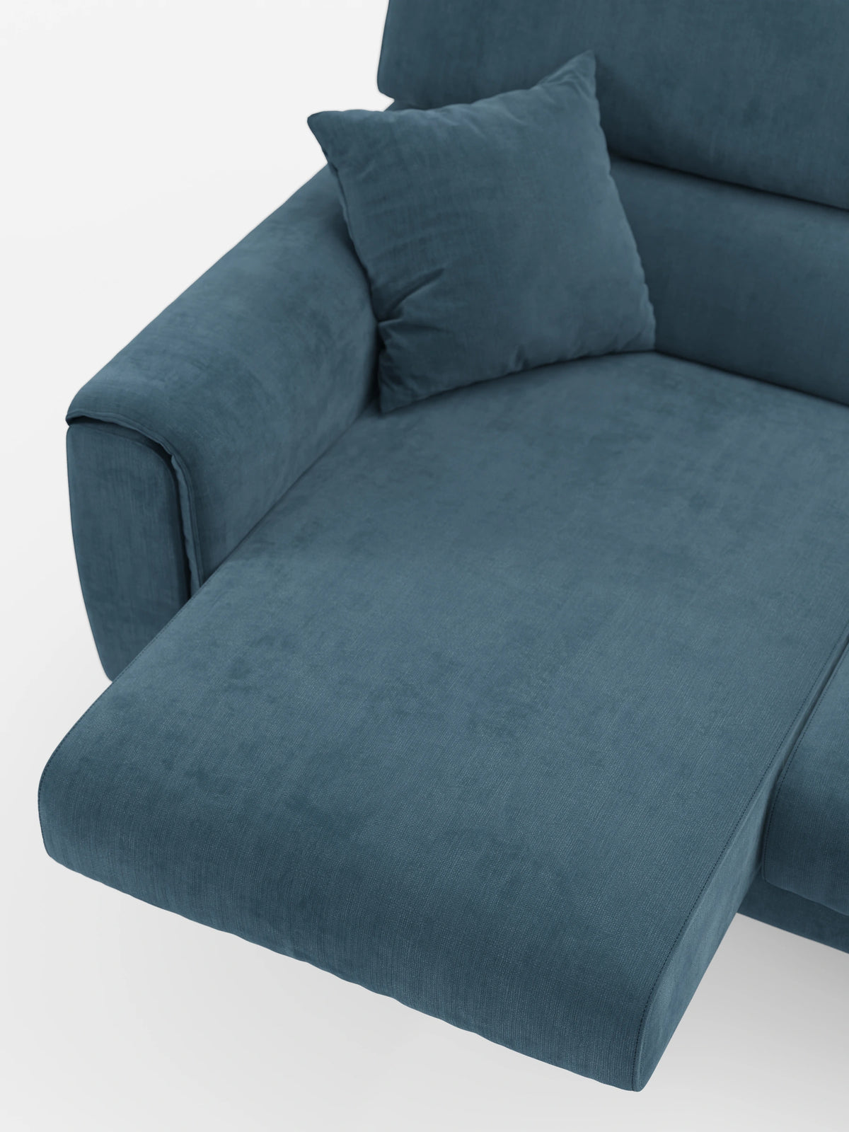 Caravaggio Sofa für 4 Personen mit drei ausziehbaren Sitzen und verstellbaren Kopfstützen aus fleckenabweisendem Stoff