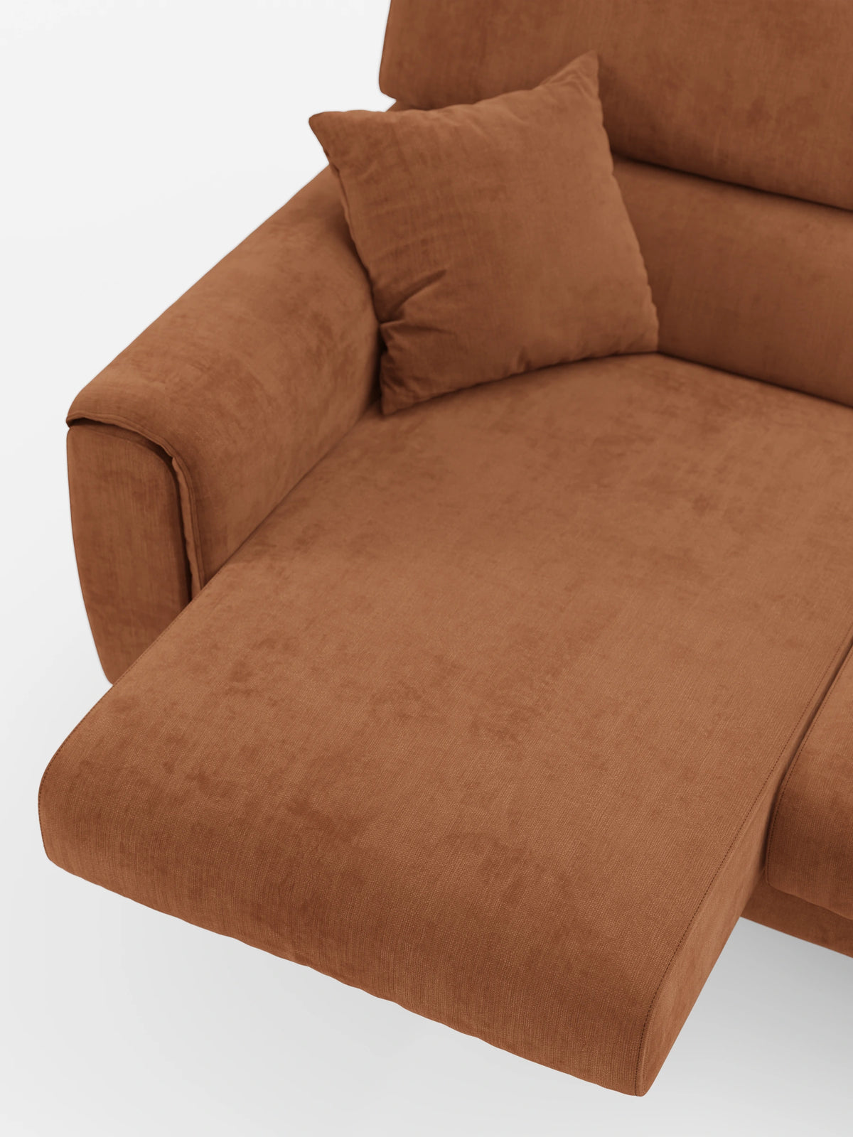 Caravaggio Sofa für 4 Personen mit drei ausziehbaren Sitzen und verstellbaren Kopfstützen aus fleckenabweisendem Stoff