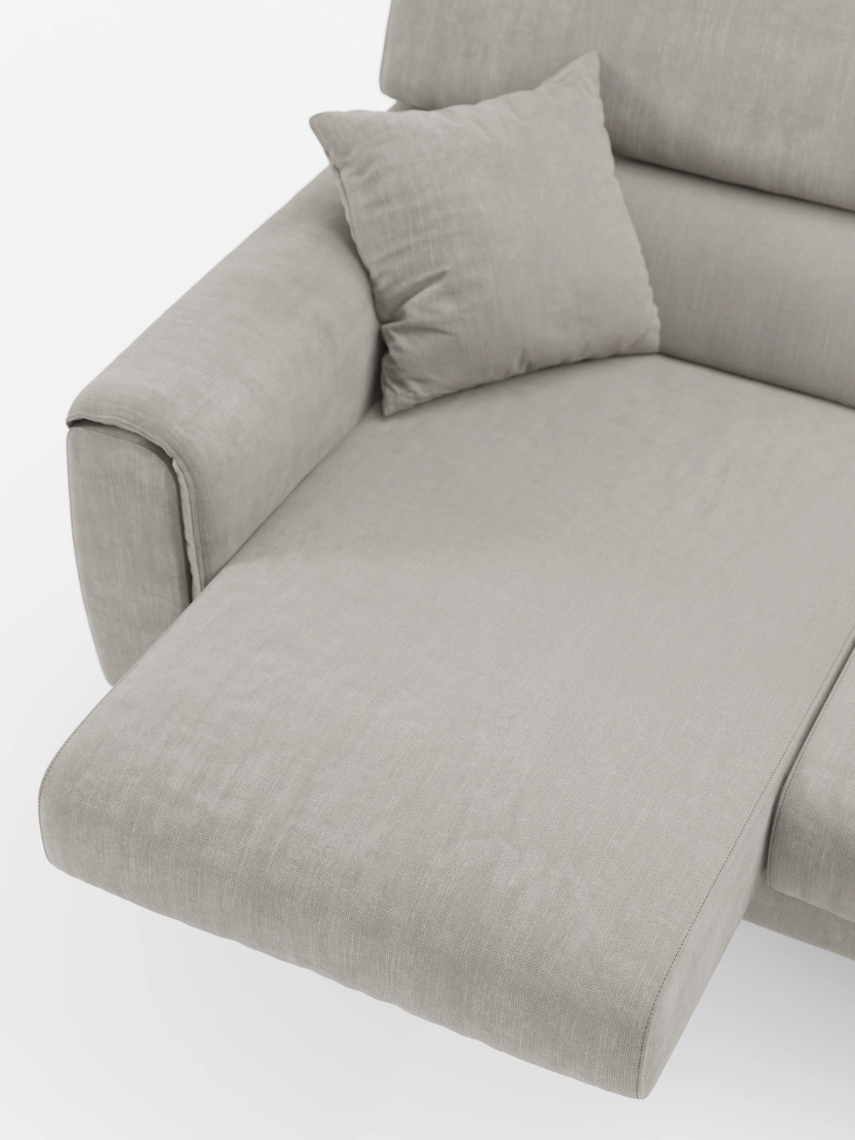 Caravaggio Sofa für 4 Personen mit drei ausziehbaren Sitzen und verstellbaren Kopfstützen aus fleckenabweisendem Stoff