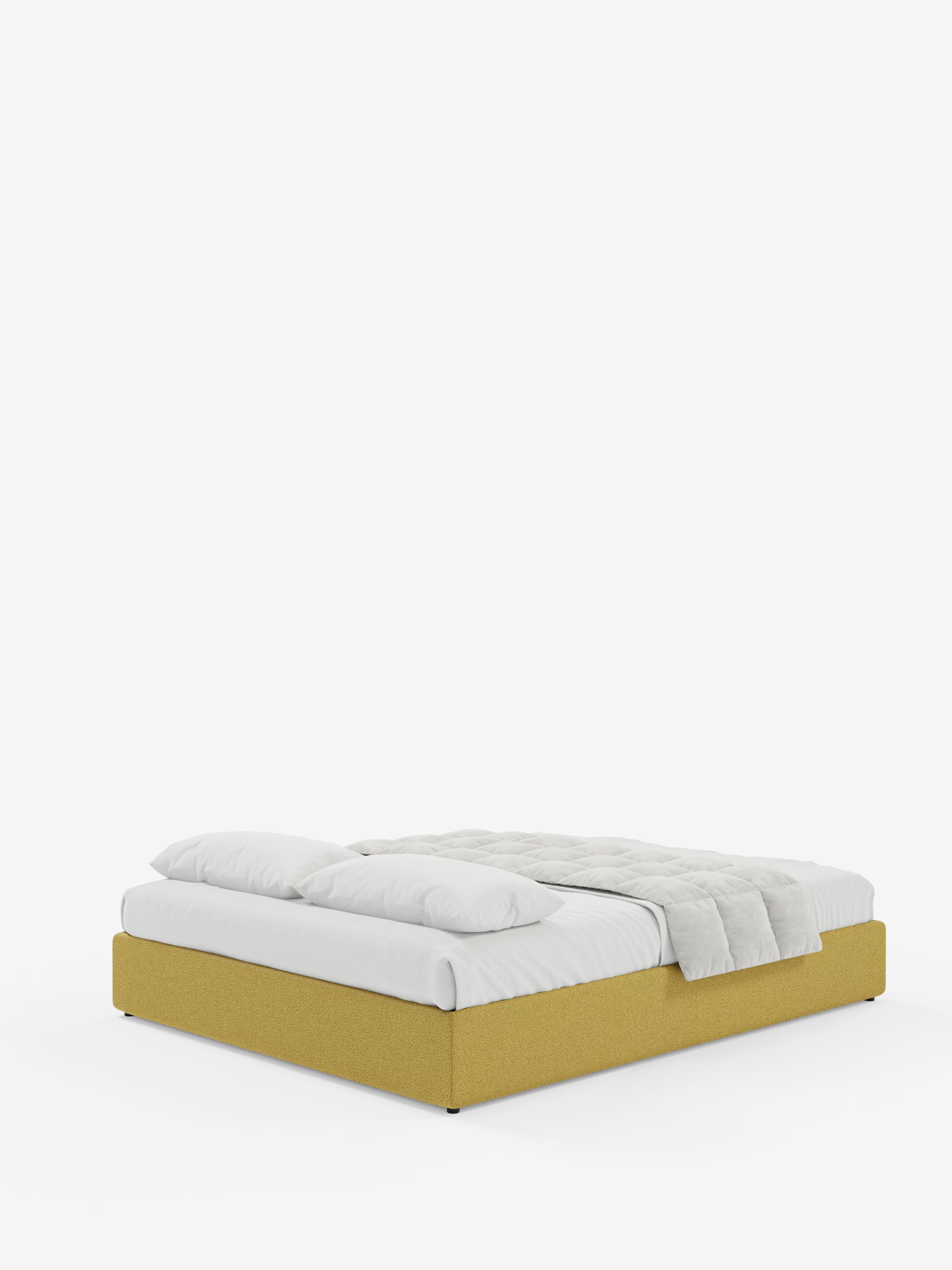 Ina Upholstered removable cover storage box spring in stain-resistant waterproof cotton-effect fabric