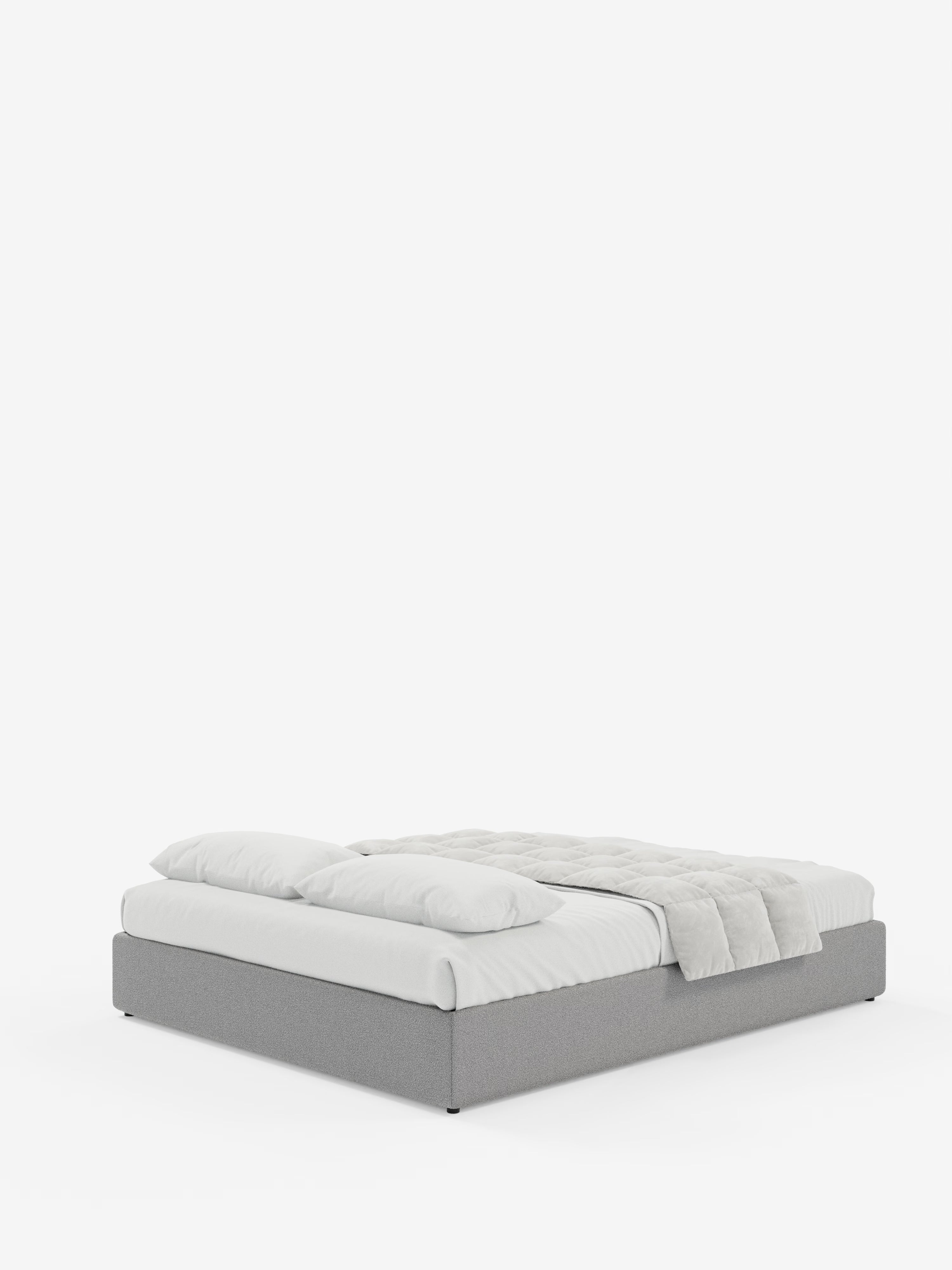 Ina Upholstered removable cover storage box spring in stain-resistant waterproof cotton-effect fabric