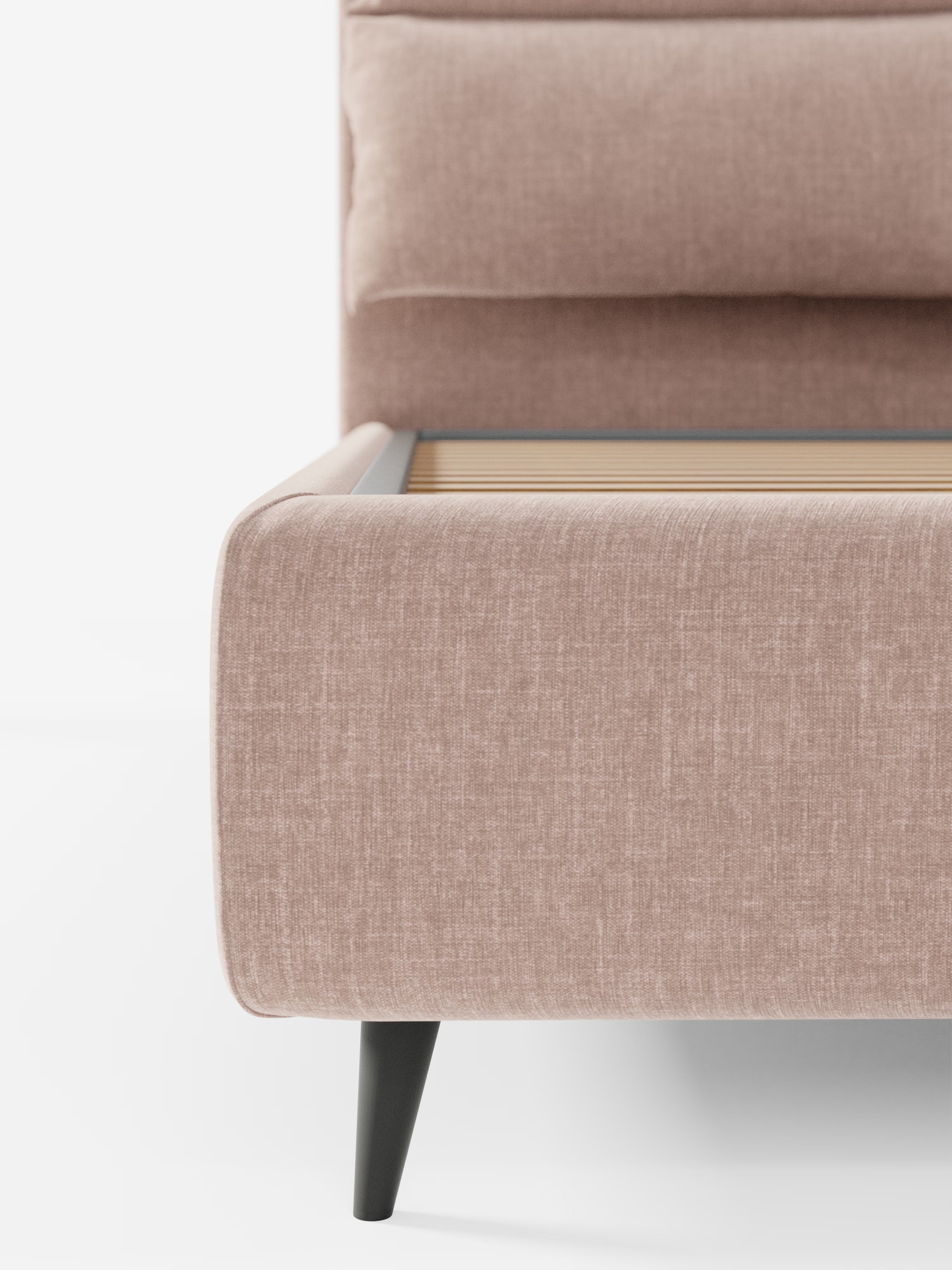 Jerry Upholstered storage bed with reclining cushions in stain-resistant chenille fabric Quick-Clean