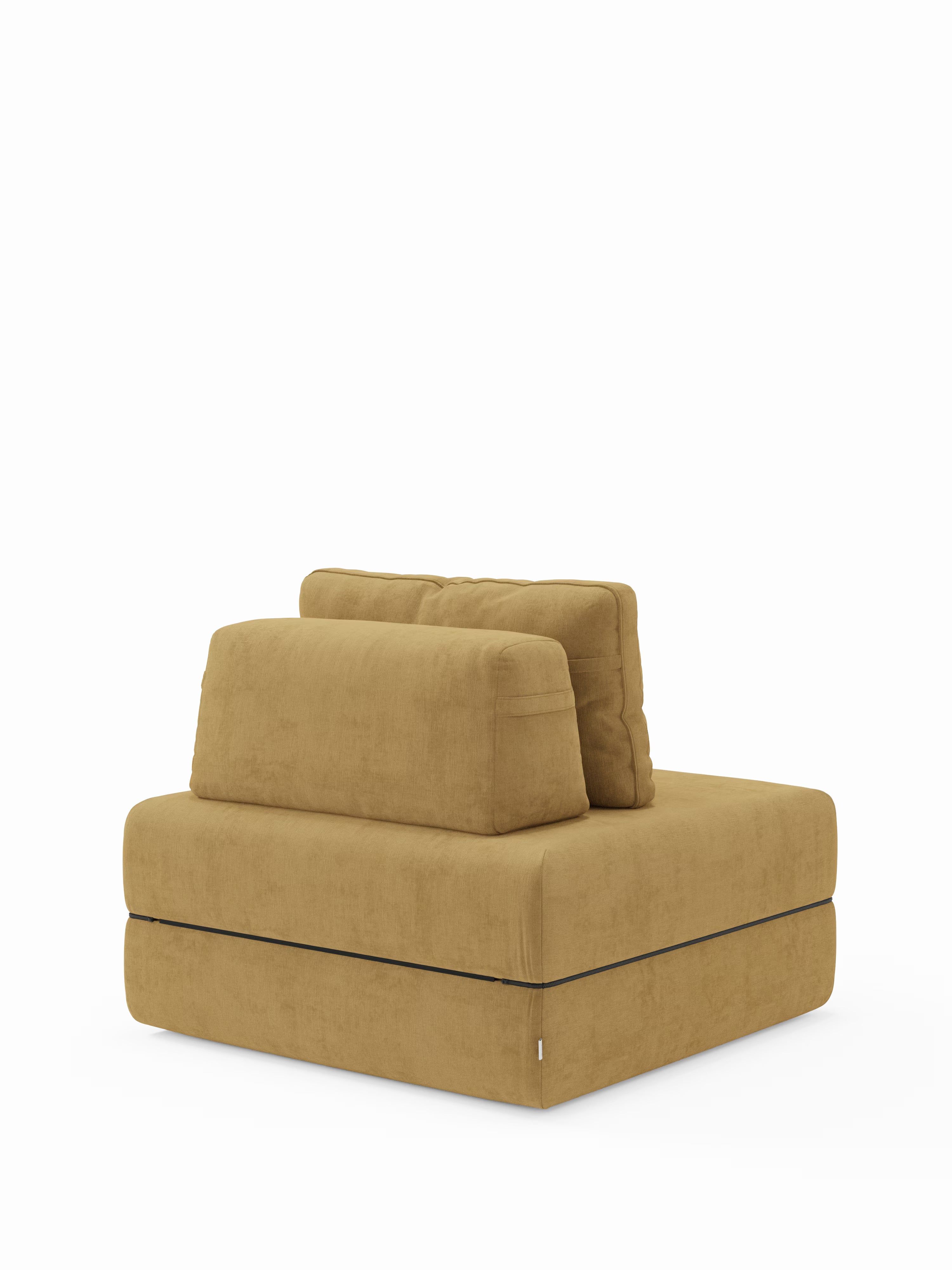 Rift Poltrona letto moderna in tessuto smacchiabile – materasso 22 cm con memory e schienale mobile