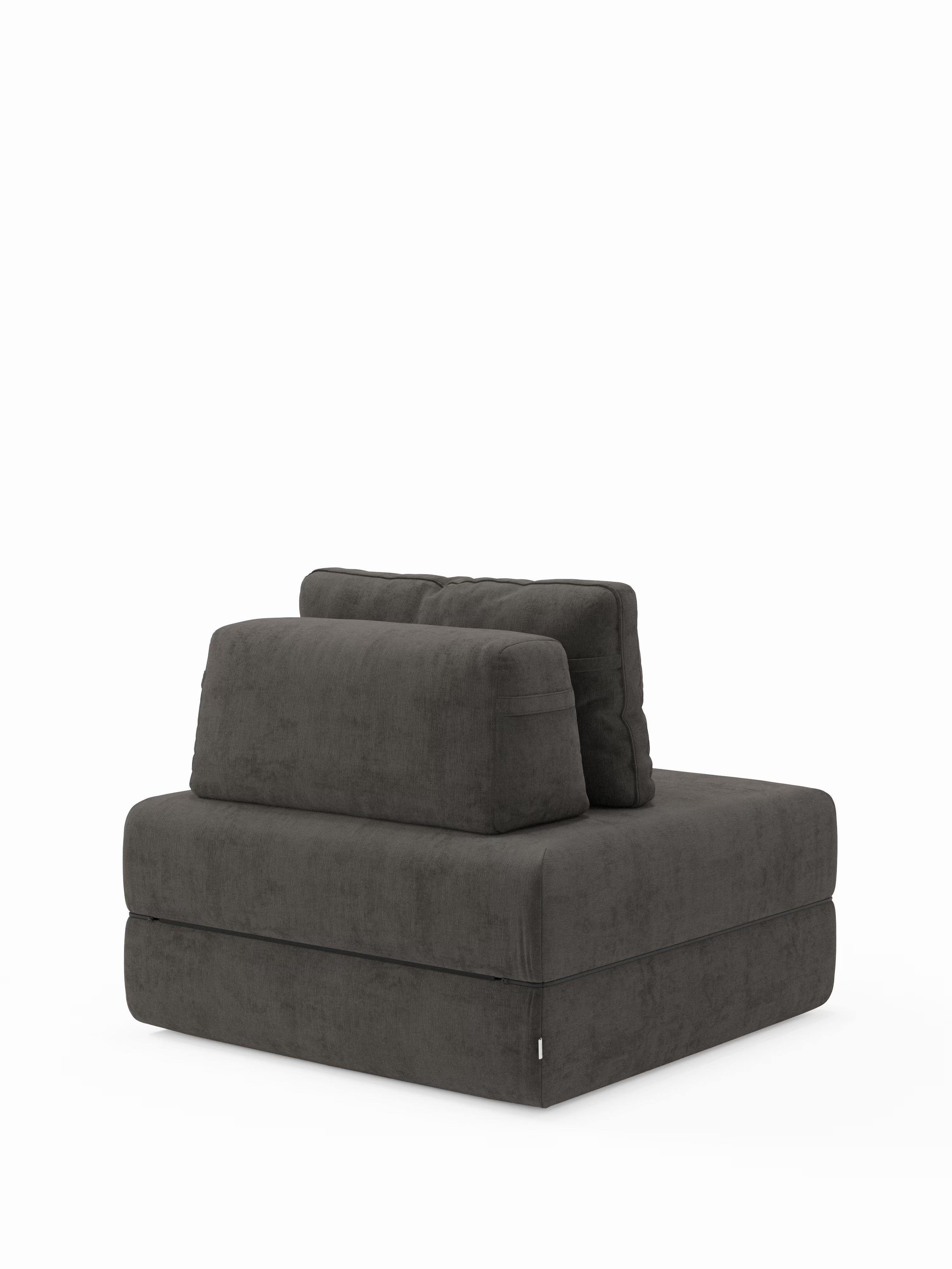 Rift Poltrona letto moderna in tessuto smacchiabile – materasso 22 cm con memory e schienale mobile