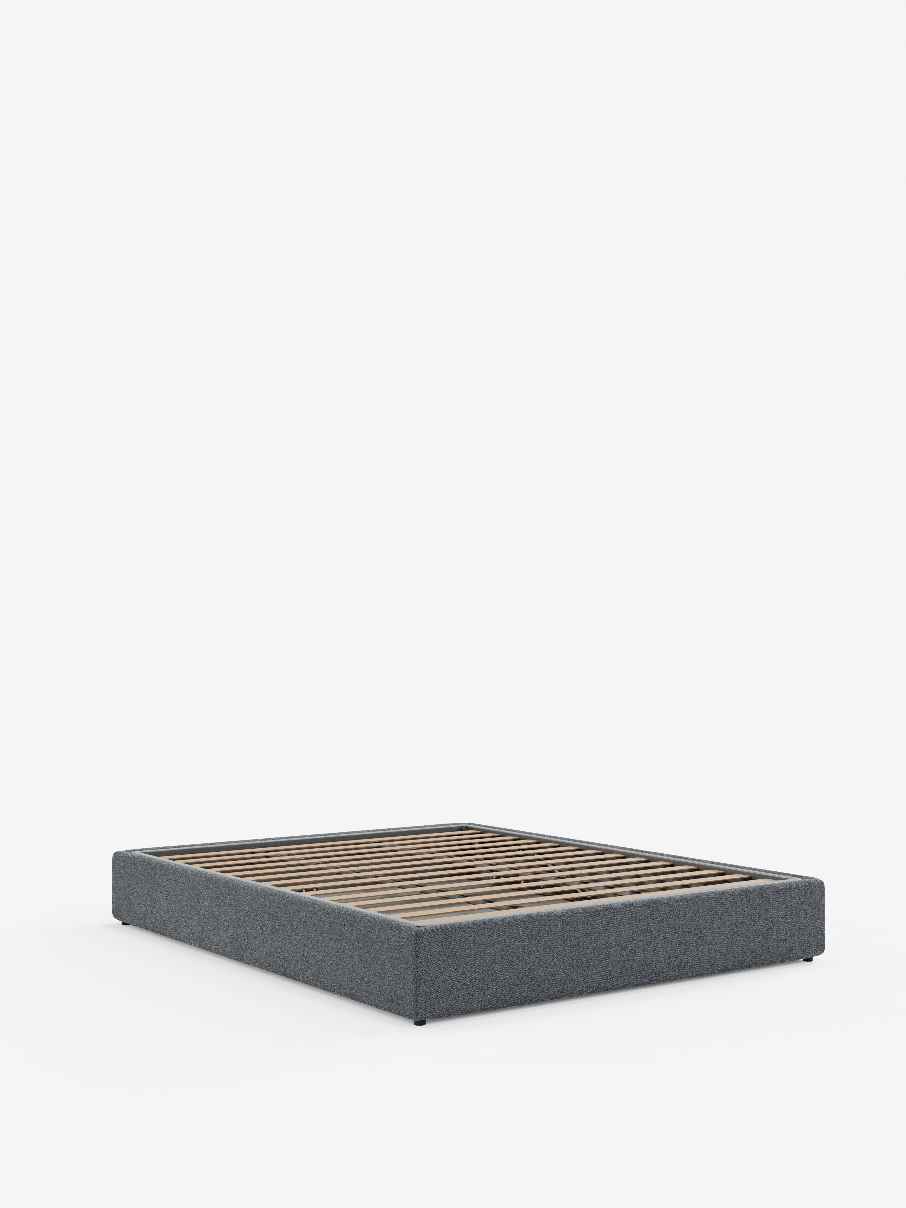 Ina Upholstered removable cover storage box spring in stain-resistant waterproof cotton-effect fabric