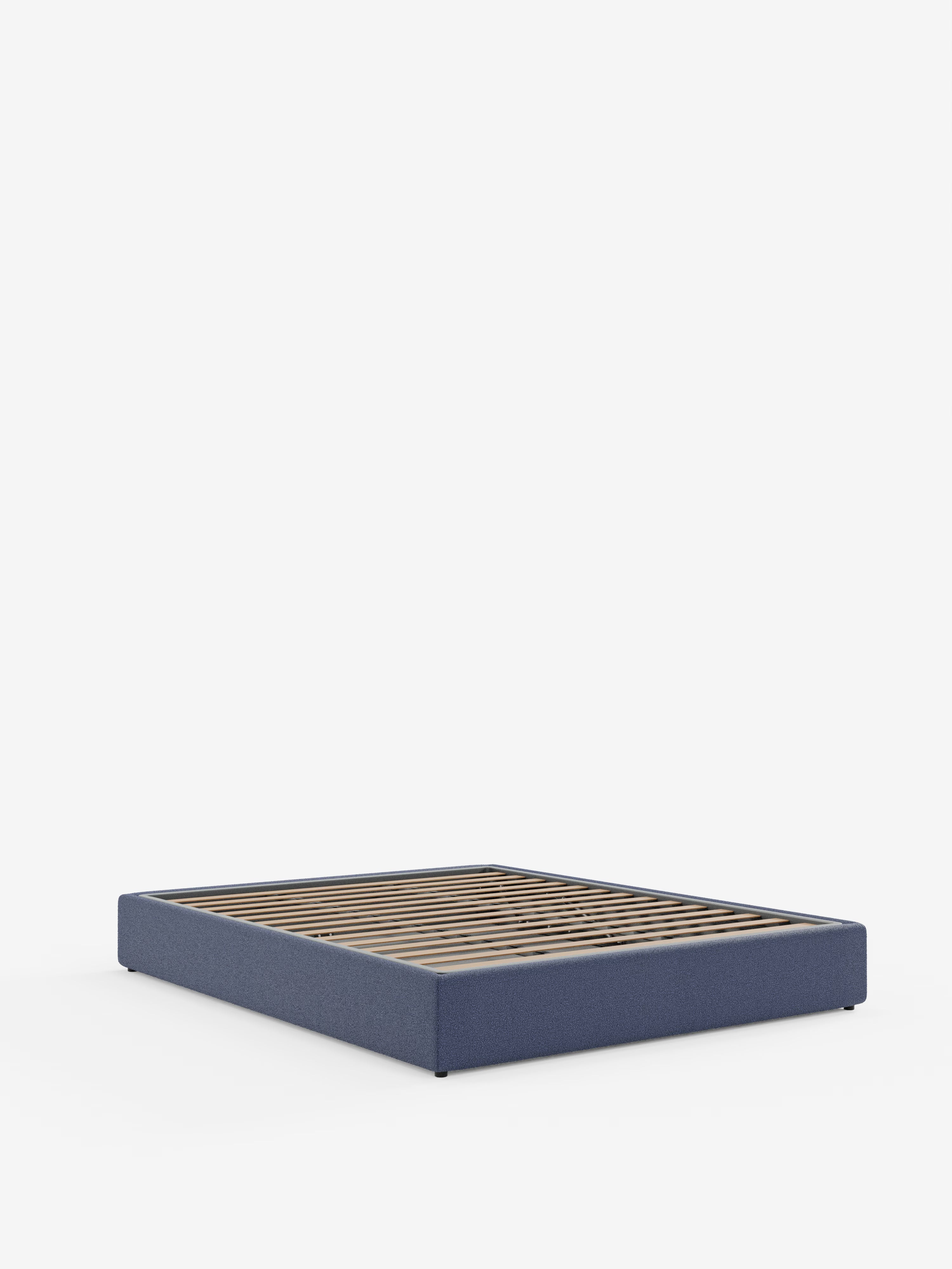Ina Upholstered removable cover storage box spring in stain-resistant waterproof cotton-effect fabric