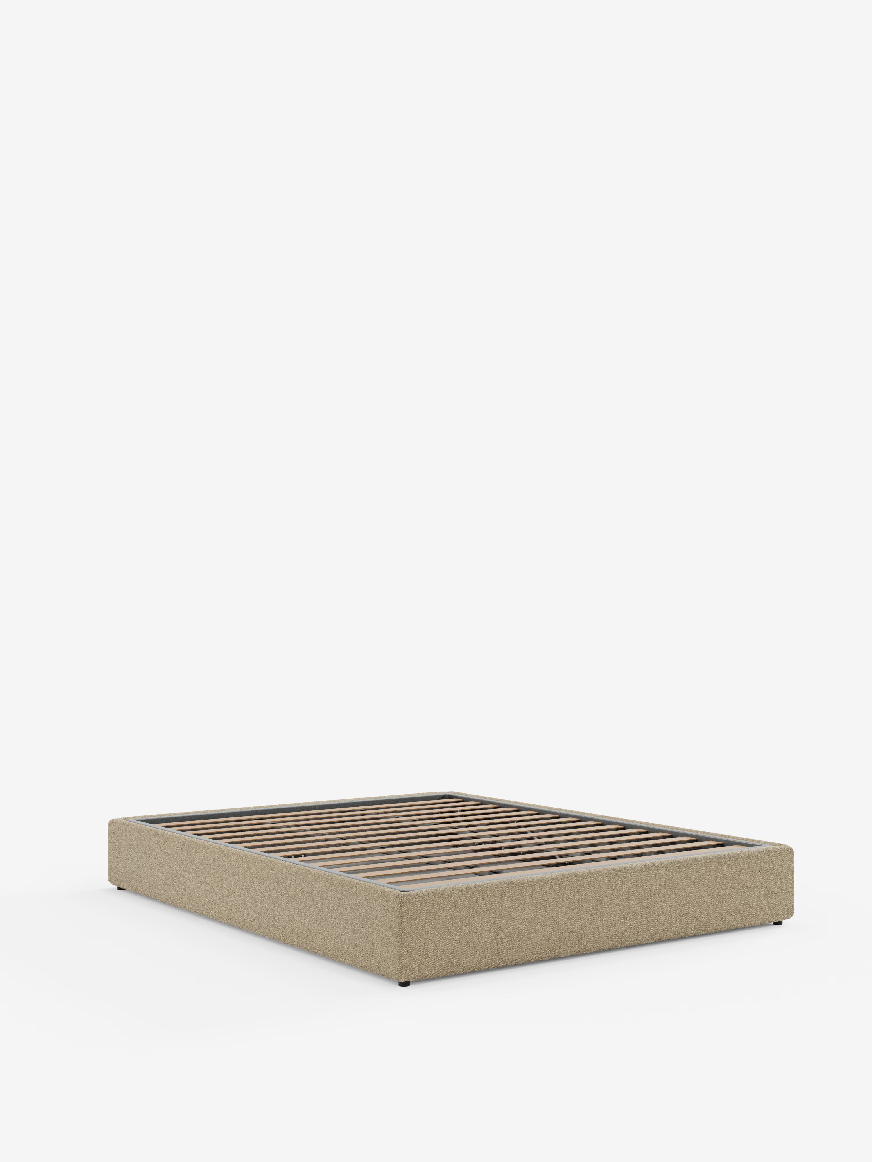 Ina Upholstered removable cover storage box spring in stain-resistant waterproof cotton-effect fabric