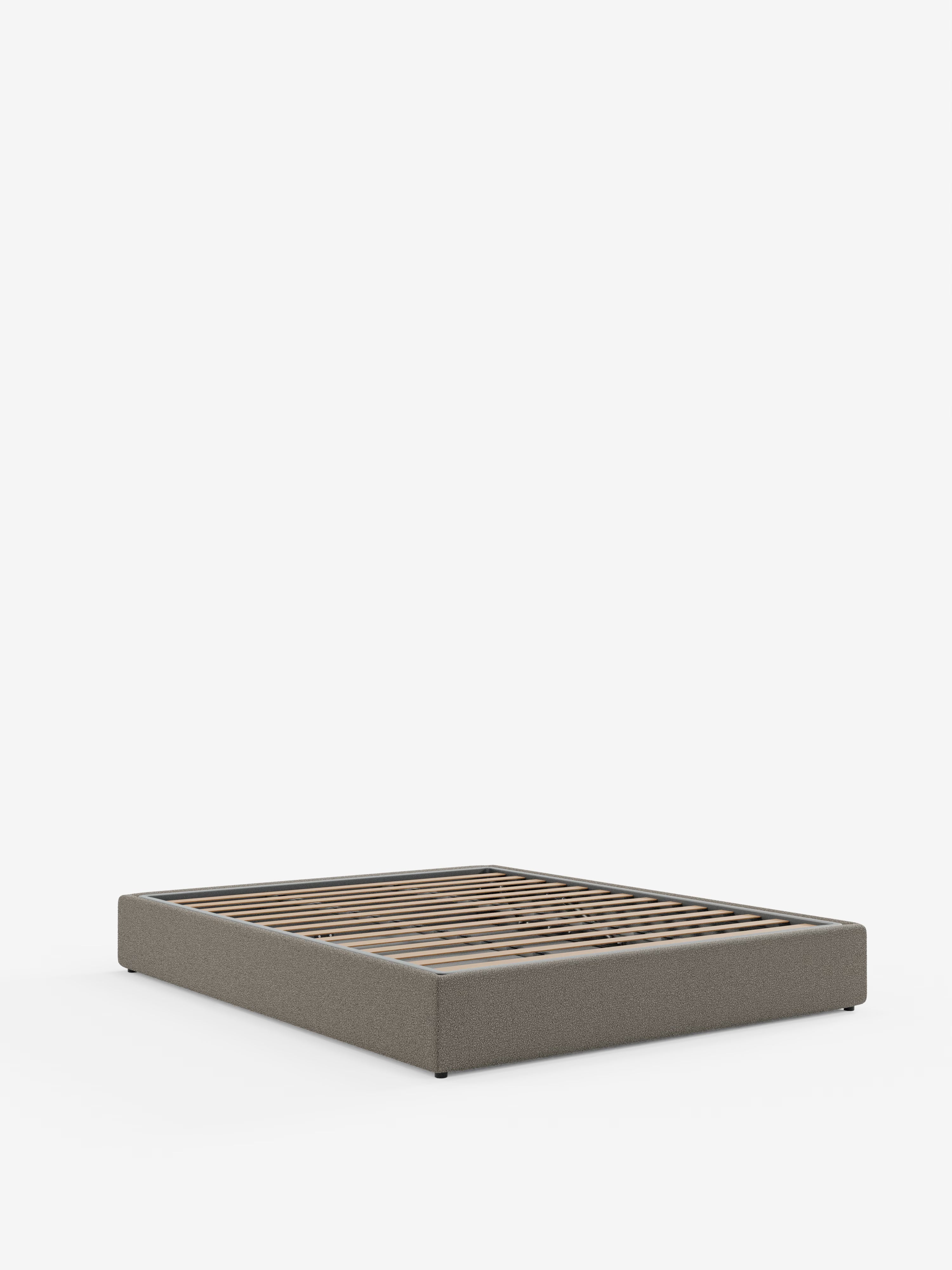 Ina Upholstered removable cover storage box spring in stain-resistant waterproof cotton-effect fabric