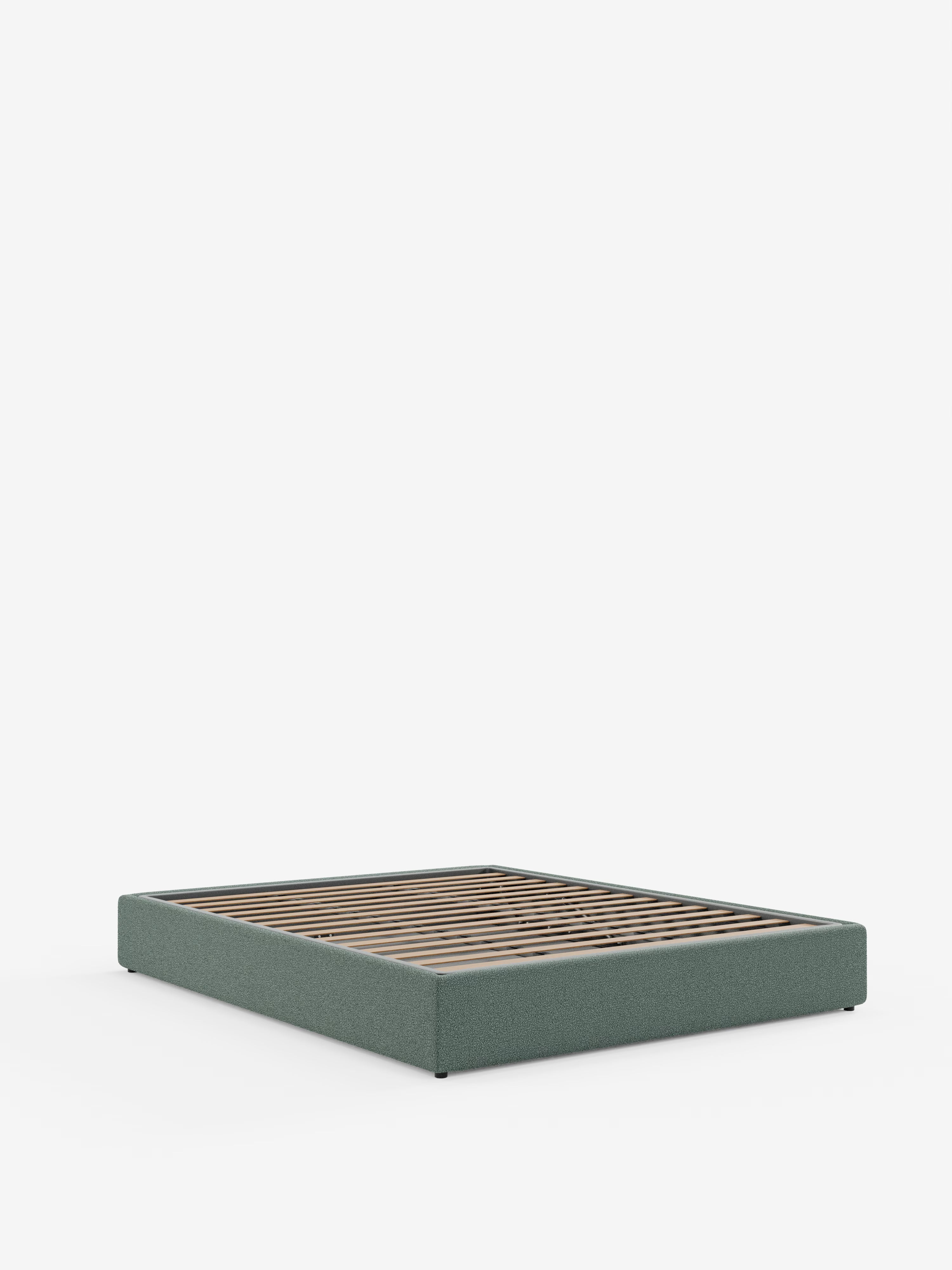 Ina Upholstered removable cover storage box spring in stain-resistant waterproof cotton-effect fabric