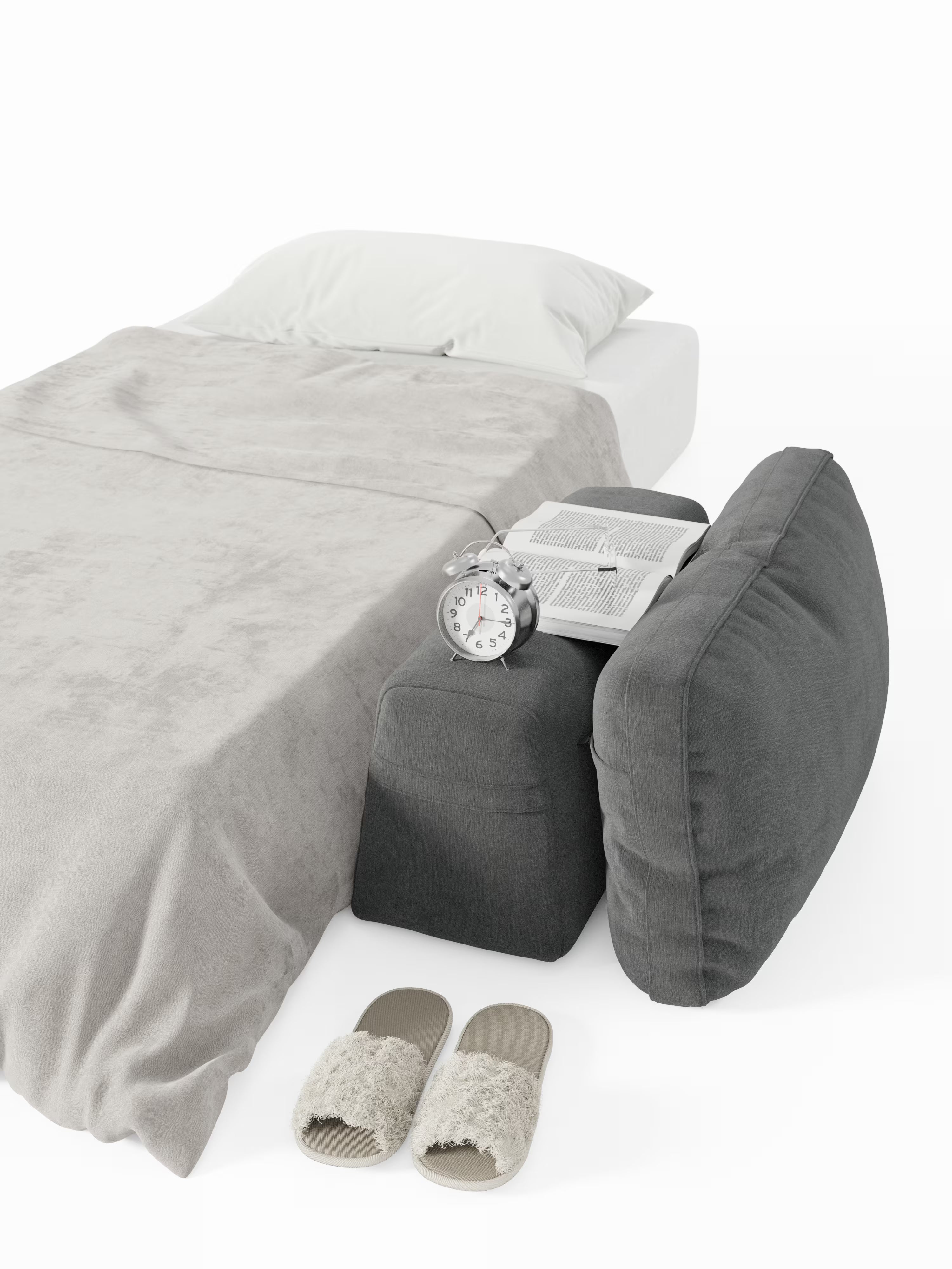 Rift Poltrona letto moderna in tessuto smacchiabile – materasso 22 cm con memory e schienale mobile