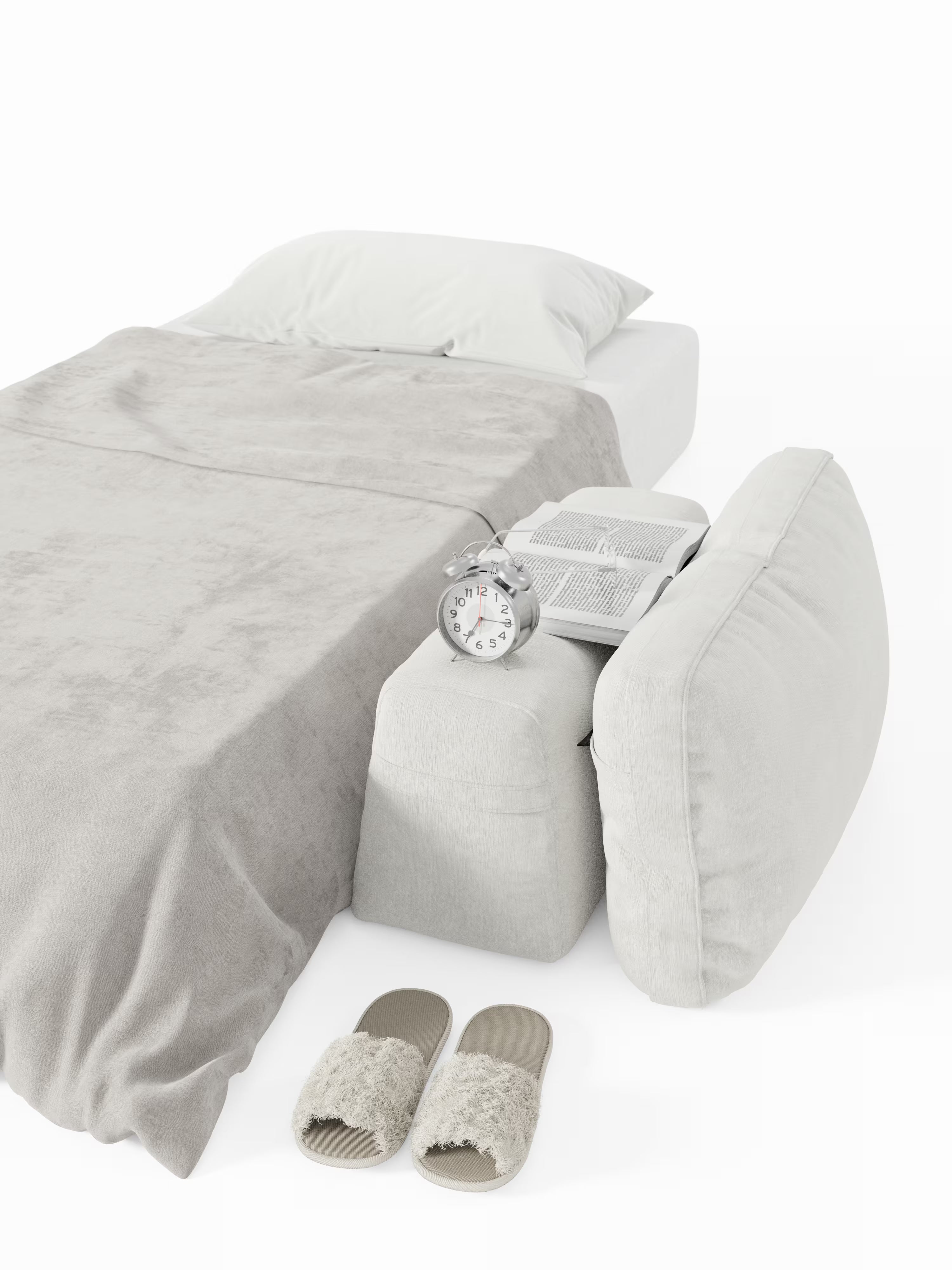 Rift Poltrona letto moderna in tessuto smacchiabile – materasso 22 cm con memory e schienale mobile