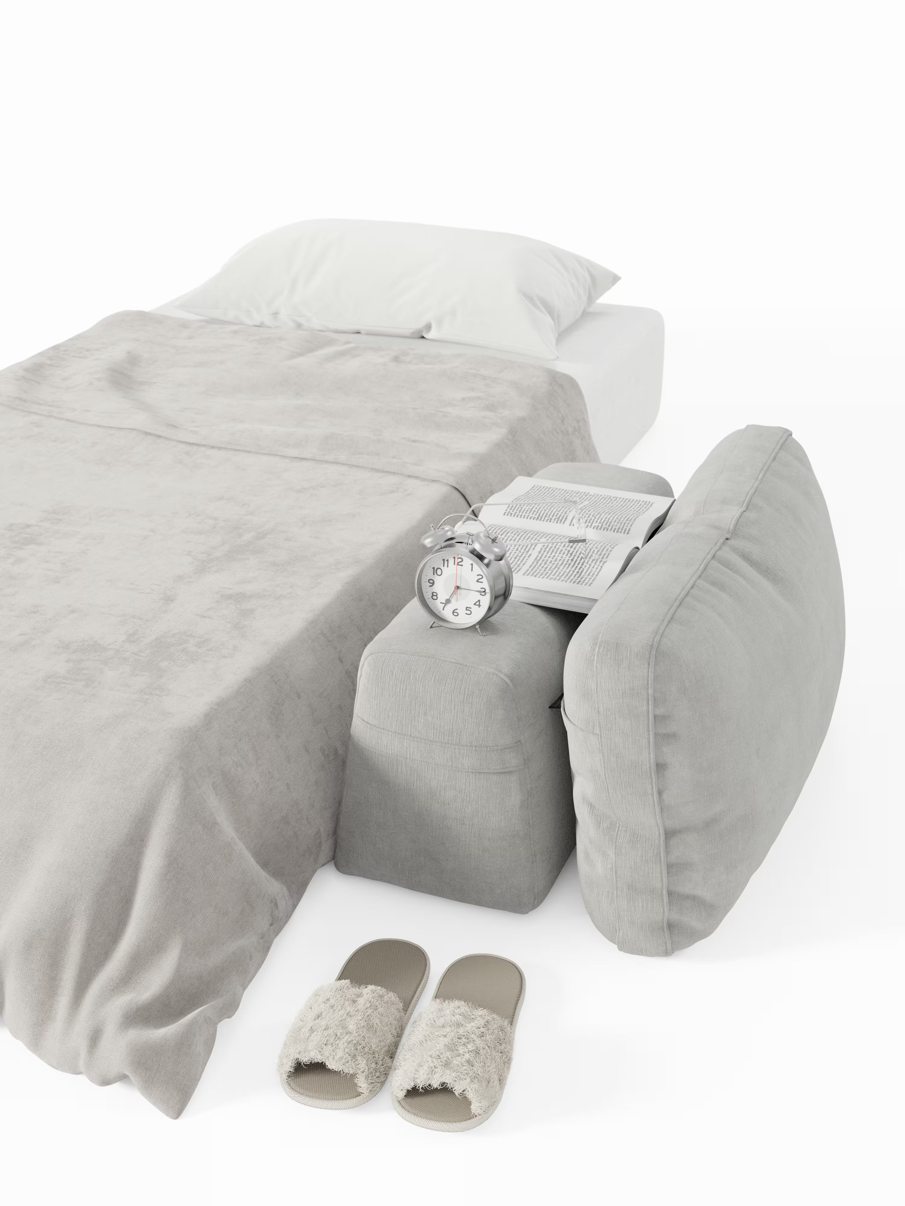 Rift Poltrona letto moderna in tessuto smacchiabile – materasso 22 cm con memory e schienale mobile