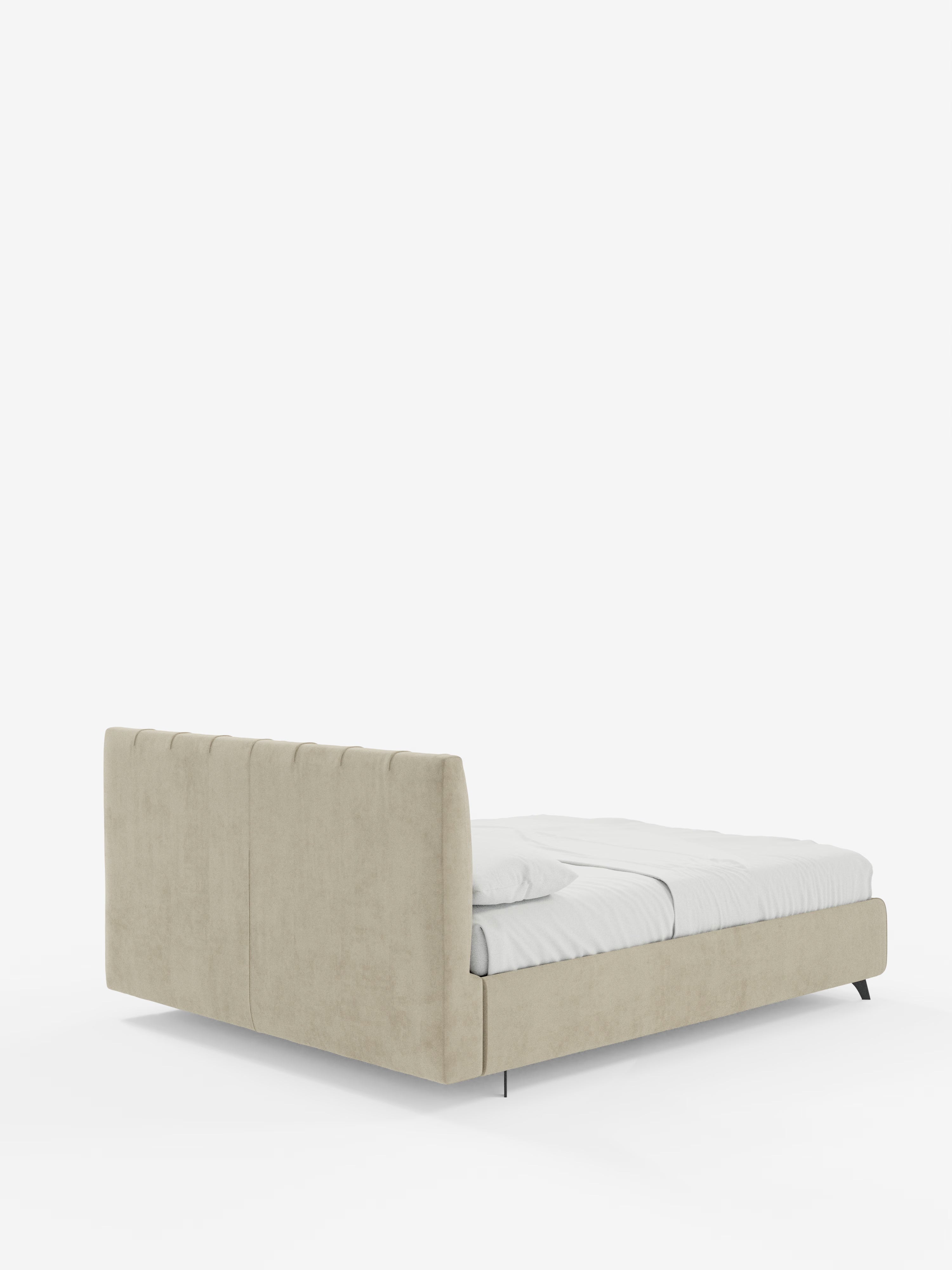 Bogart Modern double storage bed in stain-resistant microfiber, removable cover, and spacious compartment