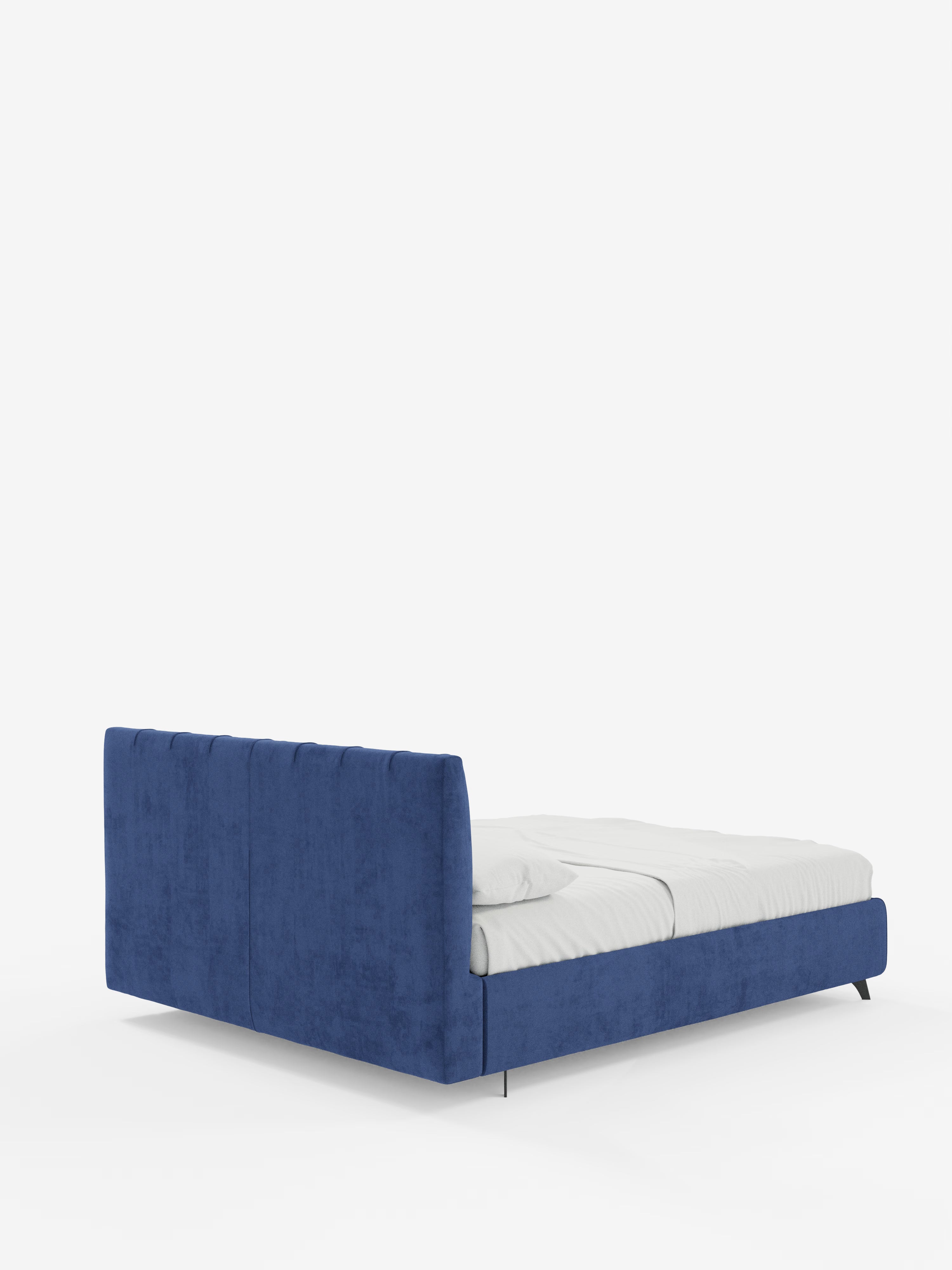 Bogart Modern double storage bed in stain-resistant microfiber, removable cover, and spacious compartment