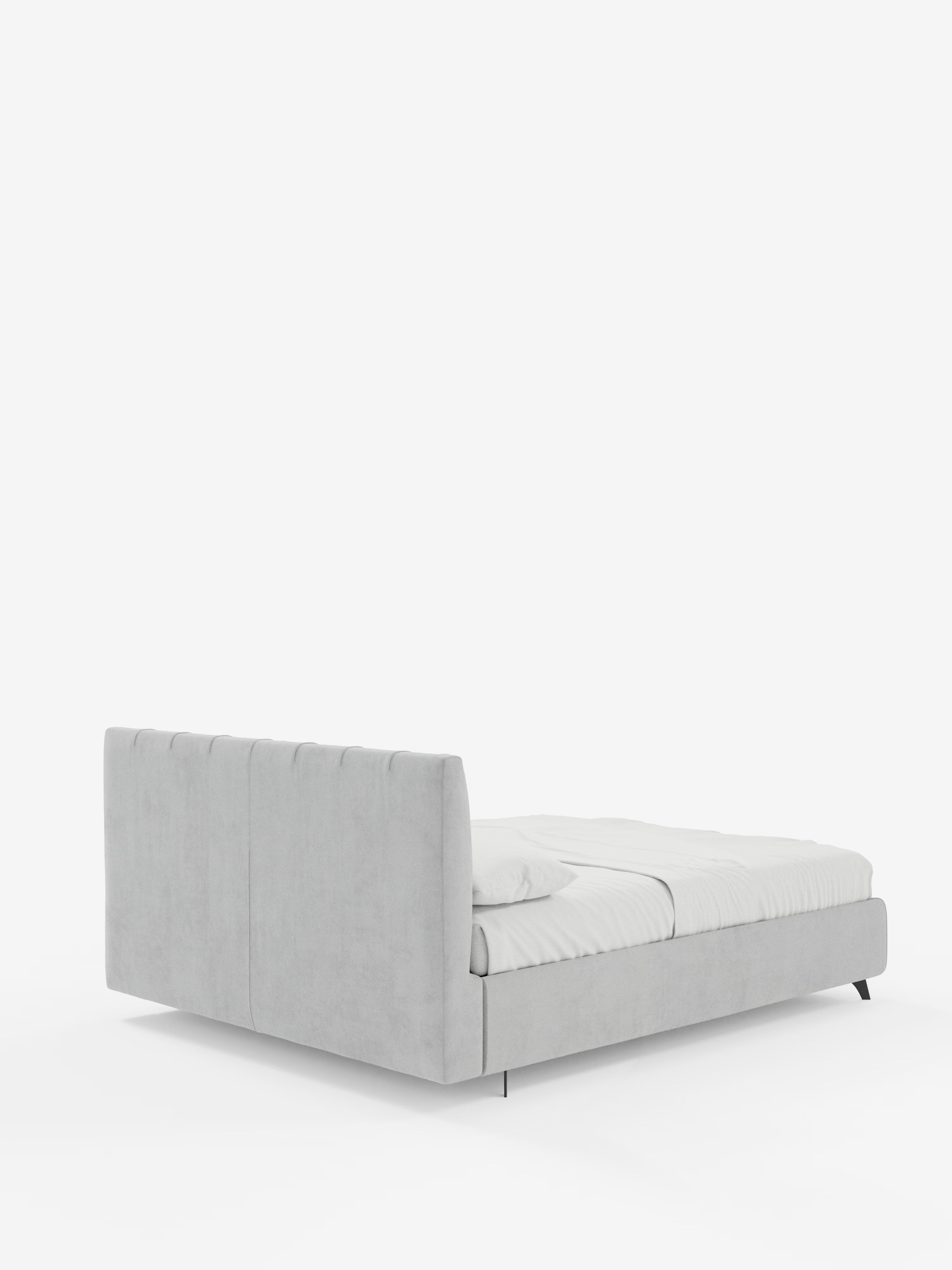Bogart Modern double storage bed in stain-resistant microfiber, removable cover, and spacious compartment