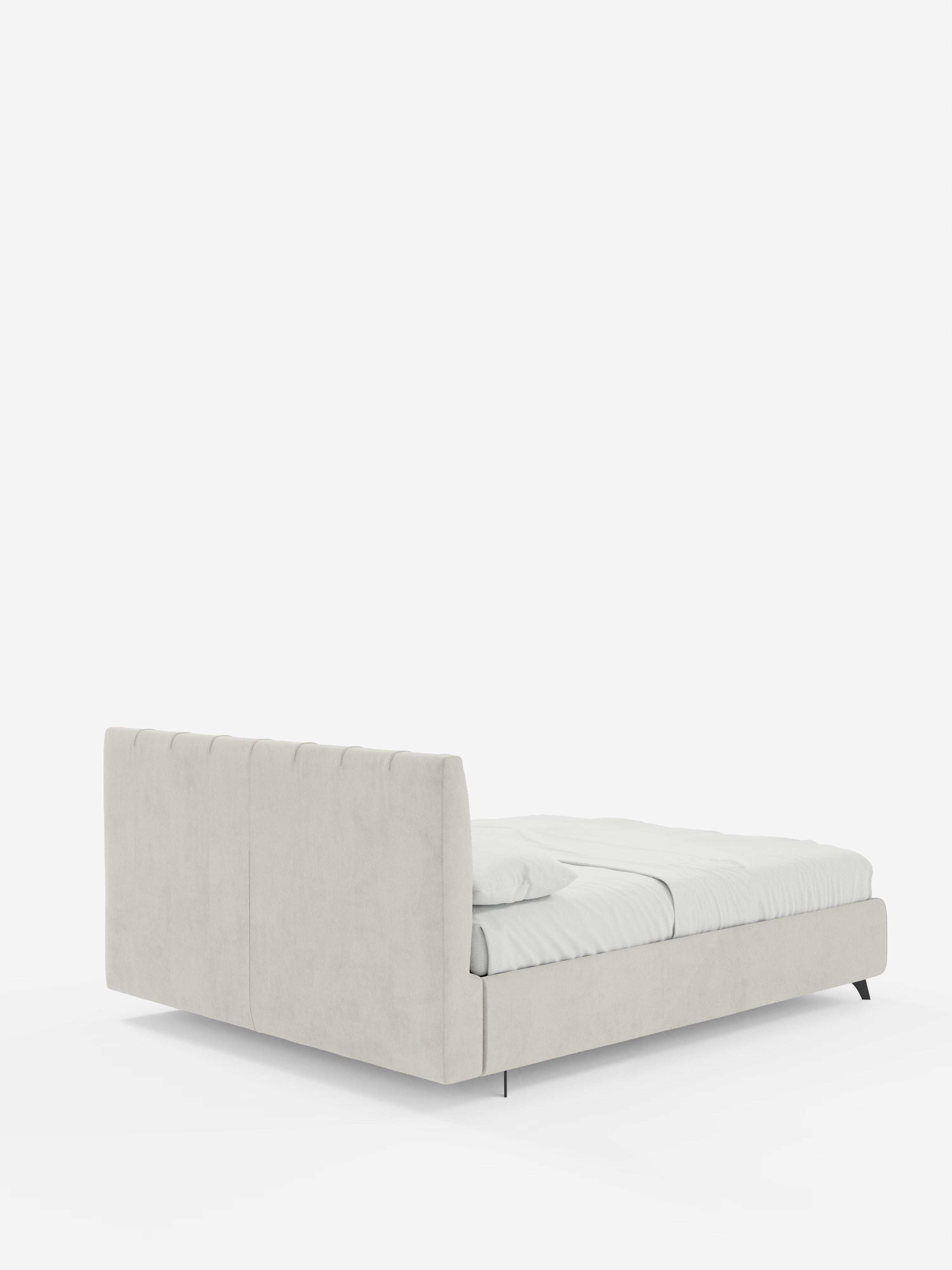 Bogart Modern double storage bed in stain-resistant microfiber, removable cover, and spacious compartment