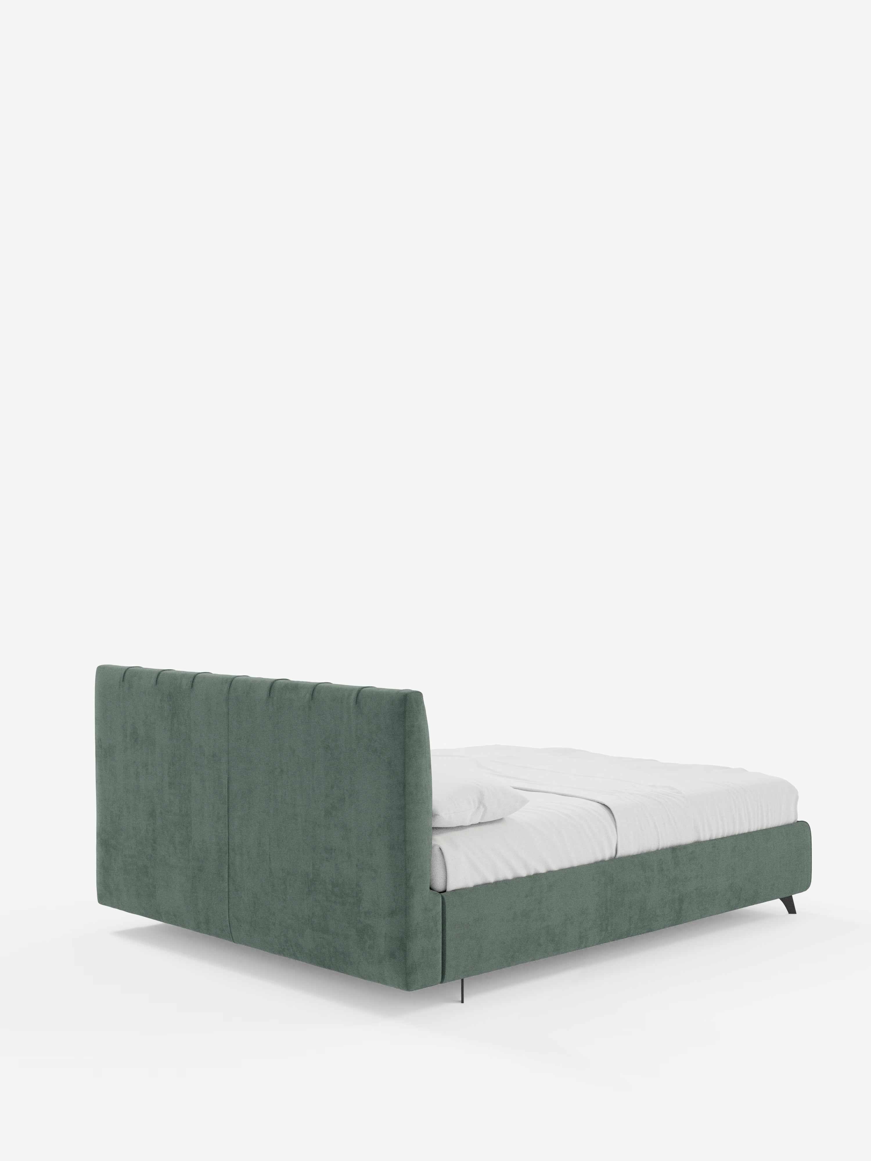 Bogart Modern double storage bed in stain-resistant microfiber, removable cover, and spacious compartment