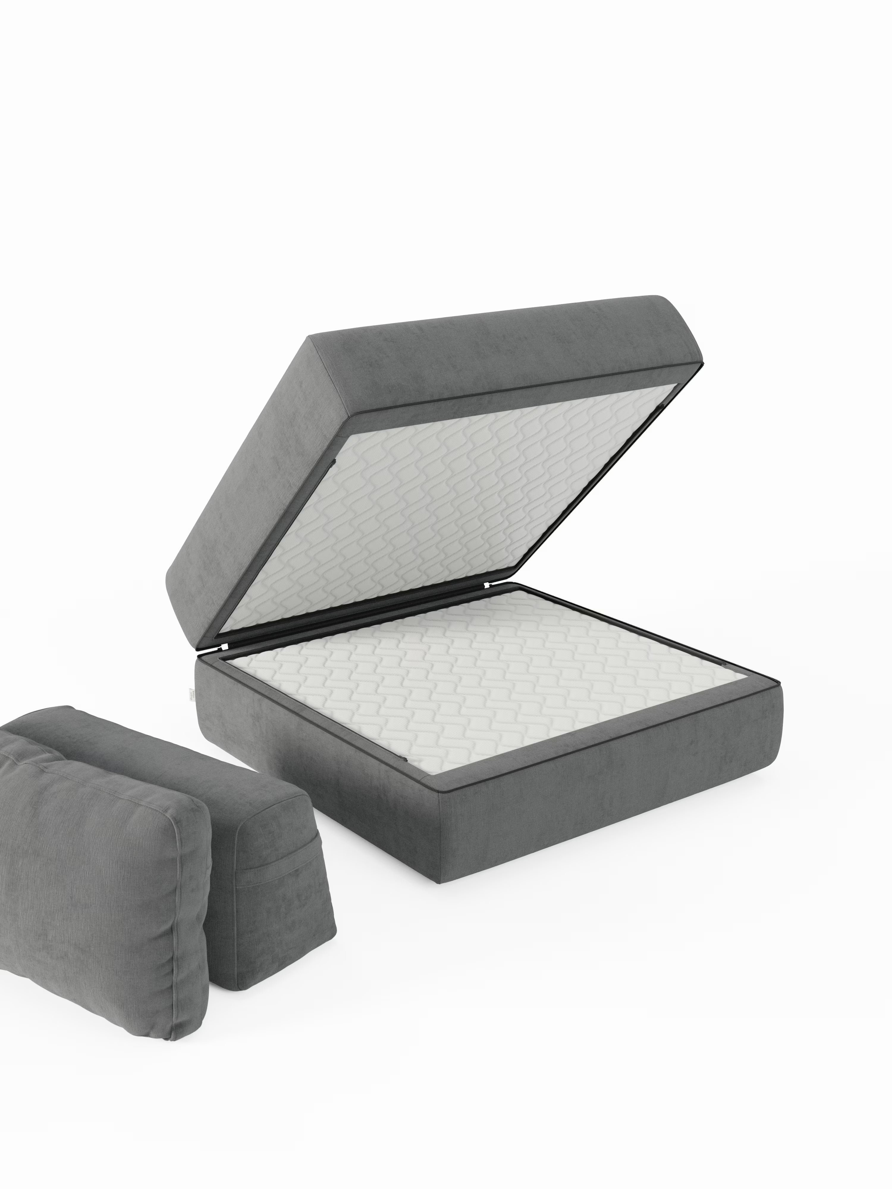 Rift Poltrona letto moderna in tessuto smacchiabile – materasso 22 cm con memory e schienale mobile