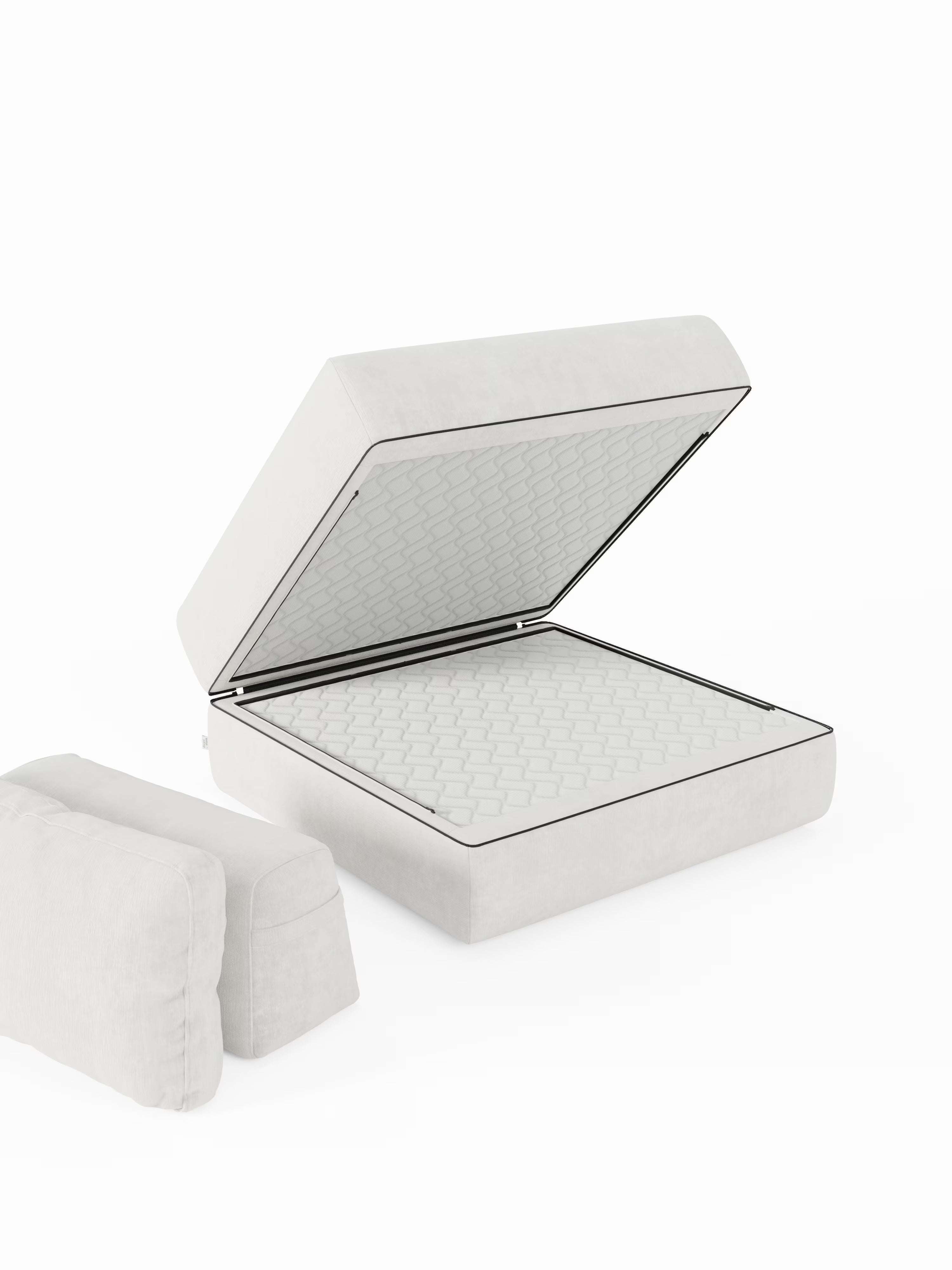 Rift Poltrona letto moderna in tessuto smacchiabile – materasso 22 cm con memory e schienale mobile