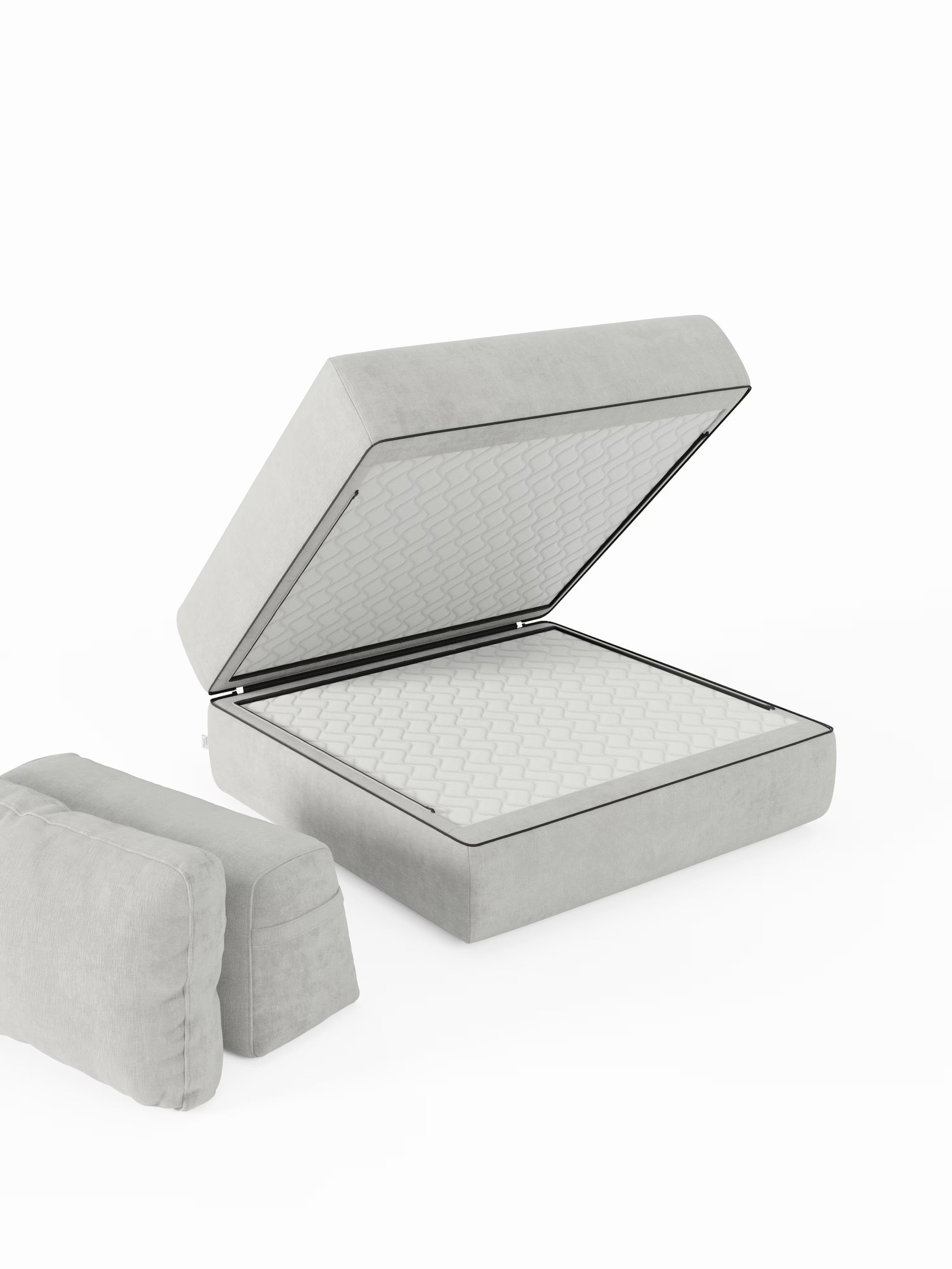Rift Poltrona letto moderna in tessuto smacchiabile – materasso 22 cm con memory e schienale mobile