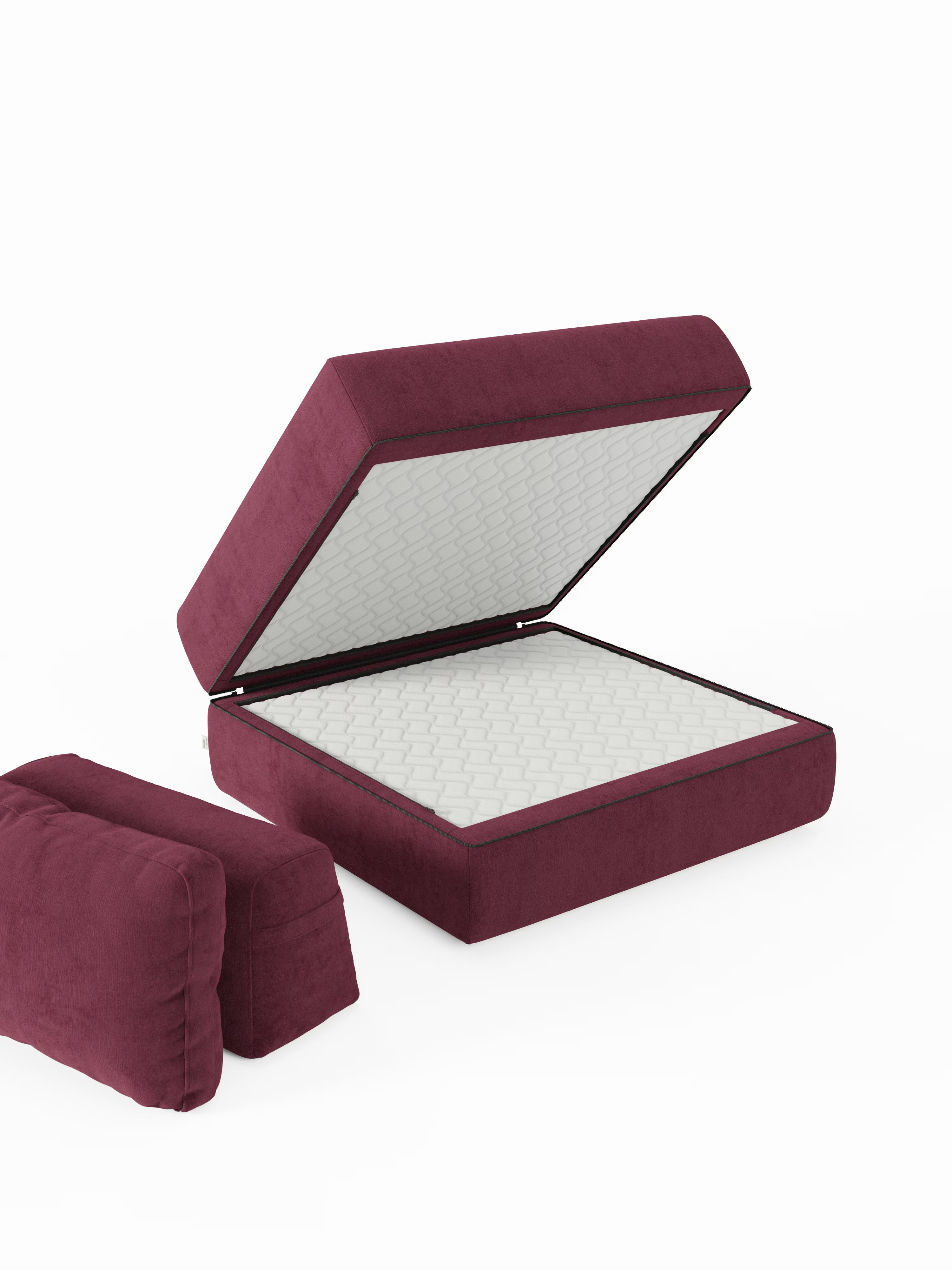 Rift Poltrona letto moderna in tessuto smacchiabile – materasso 22 cm con memory e schienale mobile