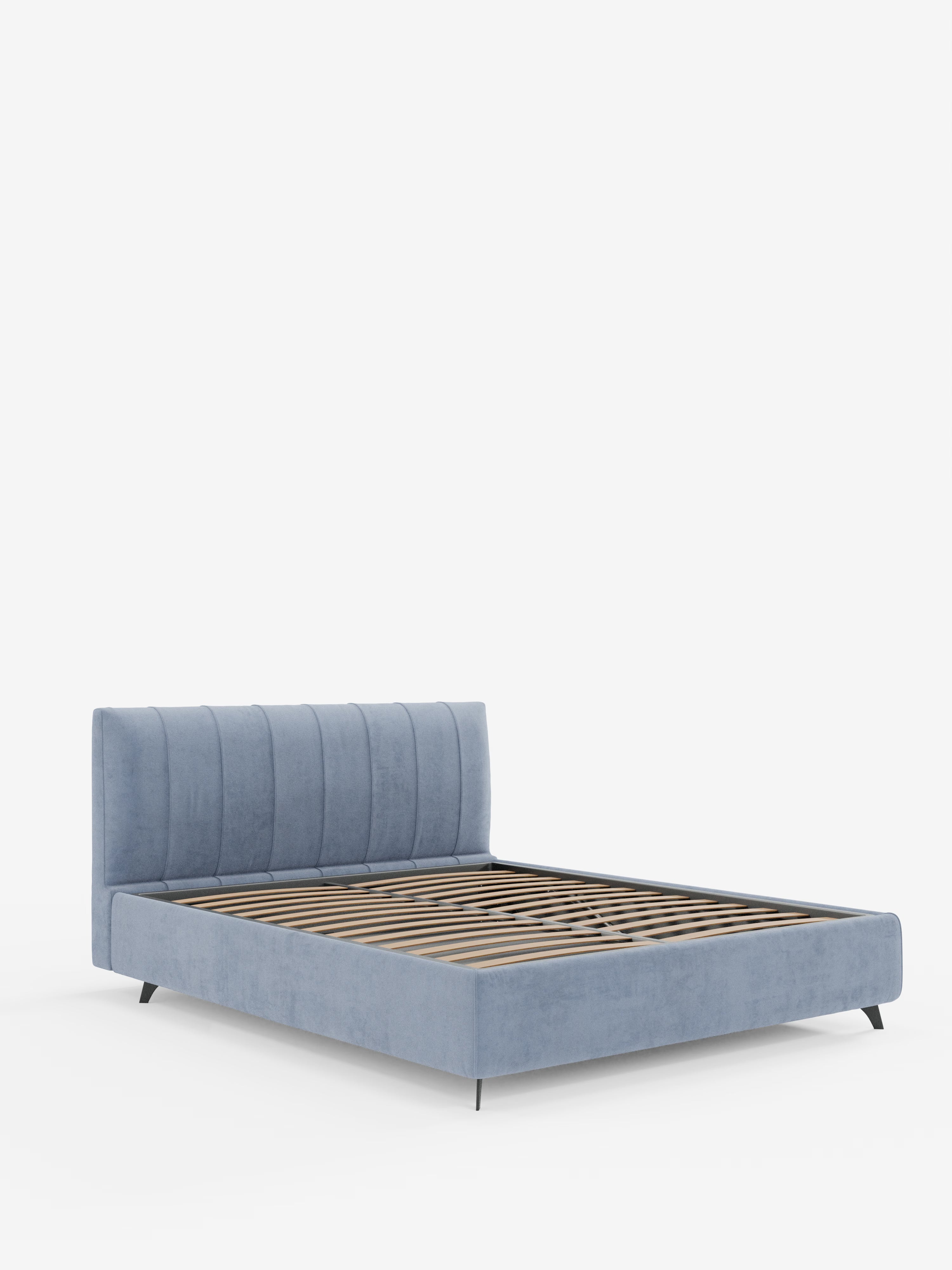 Bogart Modern double storage bed in stain-resistant microfiber, removable cover, and spacious compartment