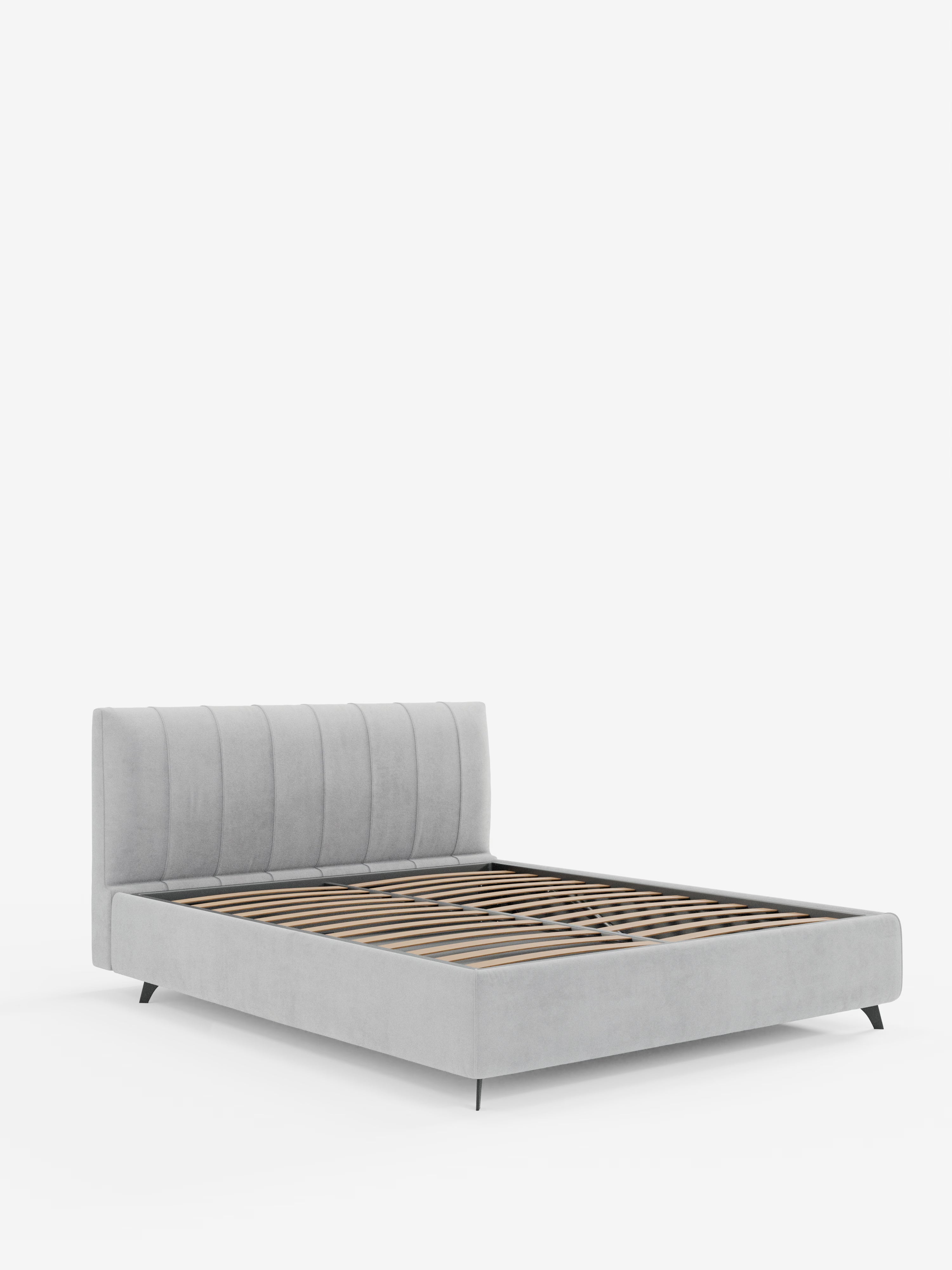 Bogart Modern double storage bed in stain-resistant microfiber, removable cover, and spacious compartment