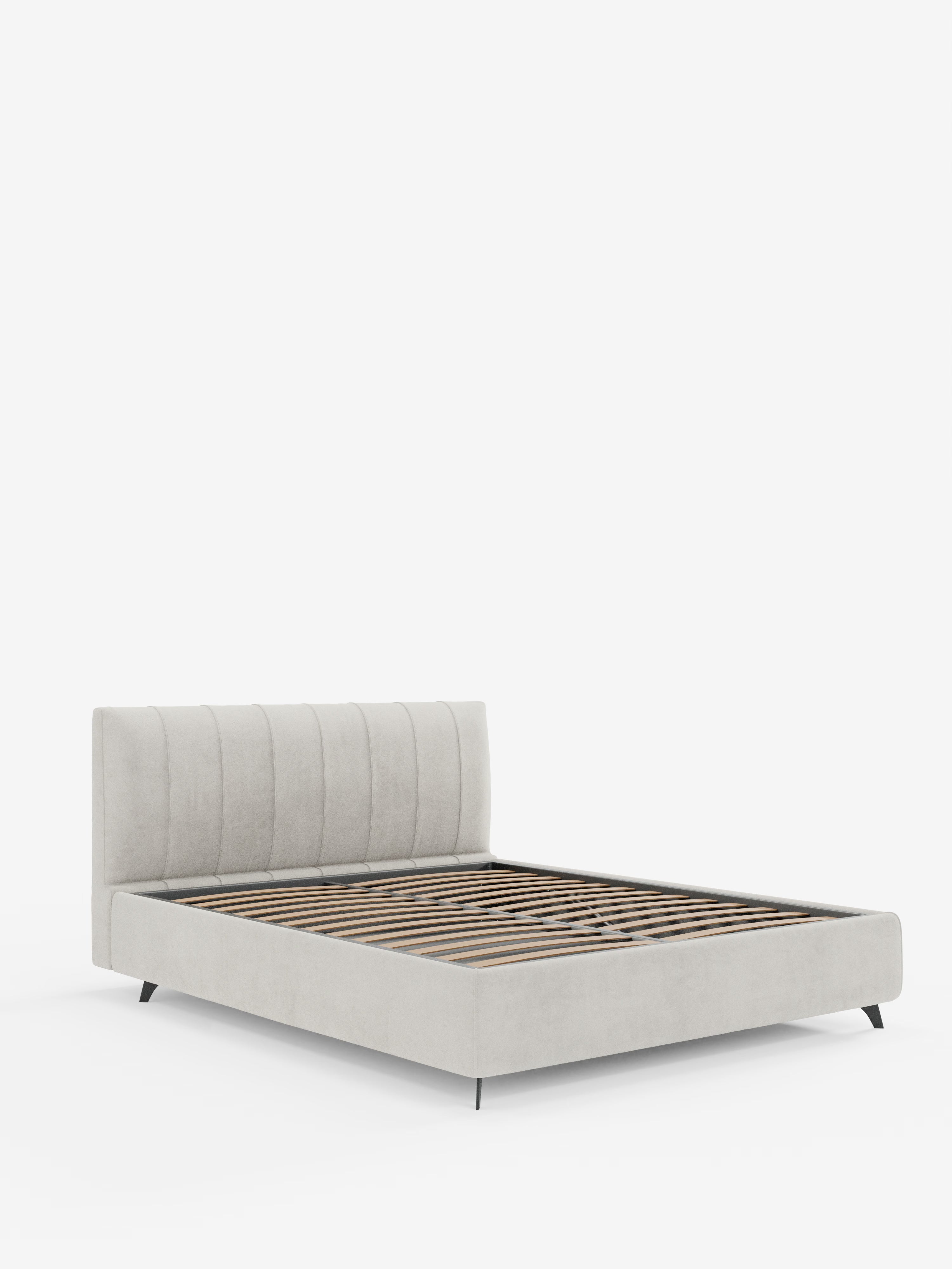 Bogart Modern double storage bed in stain-resistant microfiber, removable cover, and spacious compartment