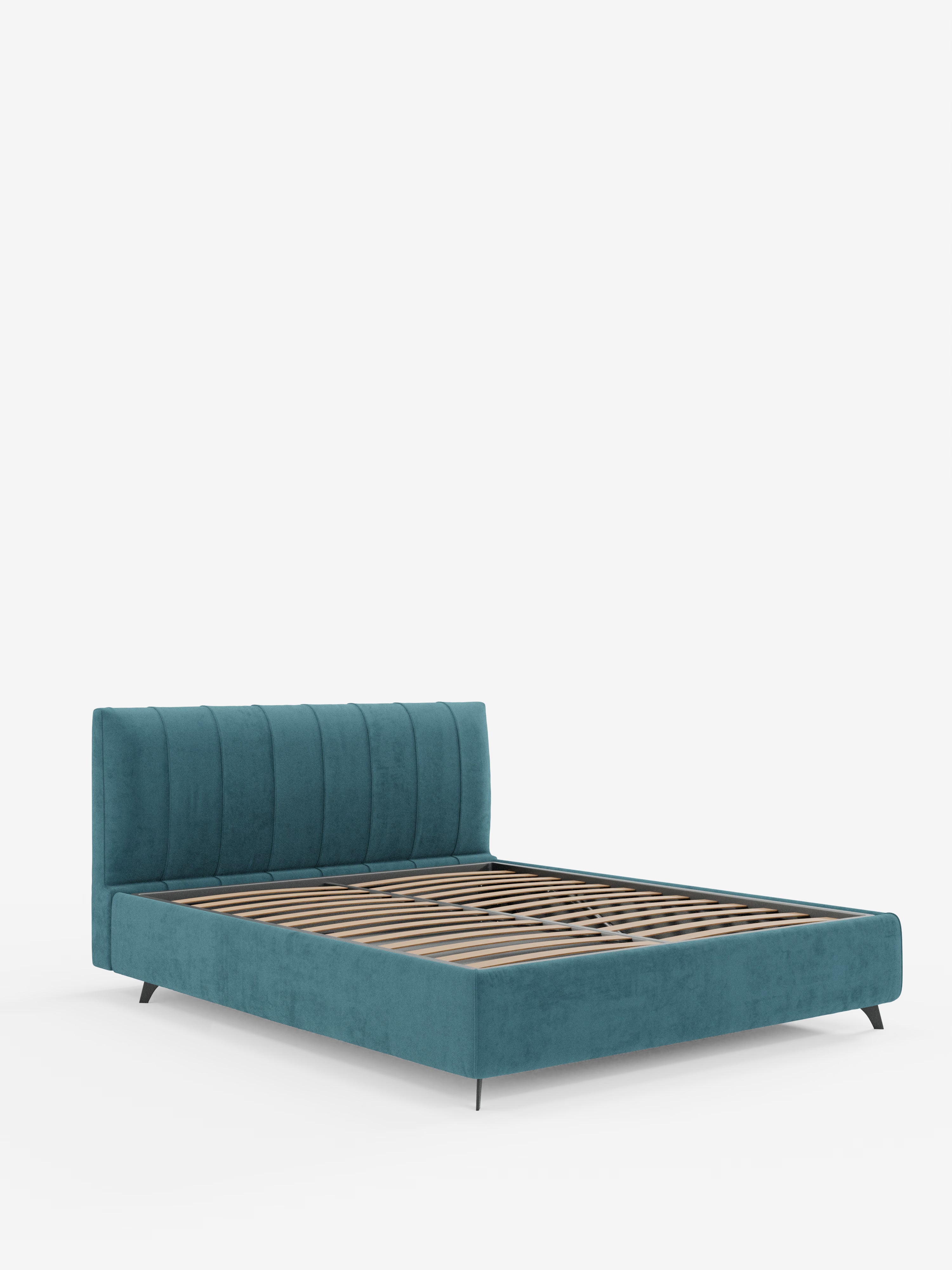 Bogart Modern double storage bed in stain-resistant microfiber, removable cover, and spacious compartment