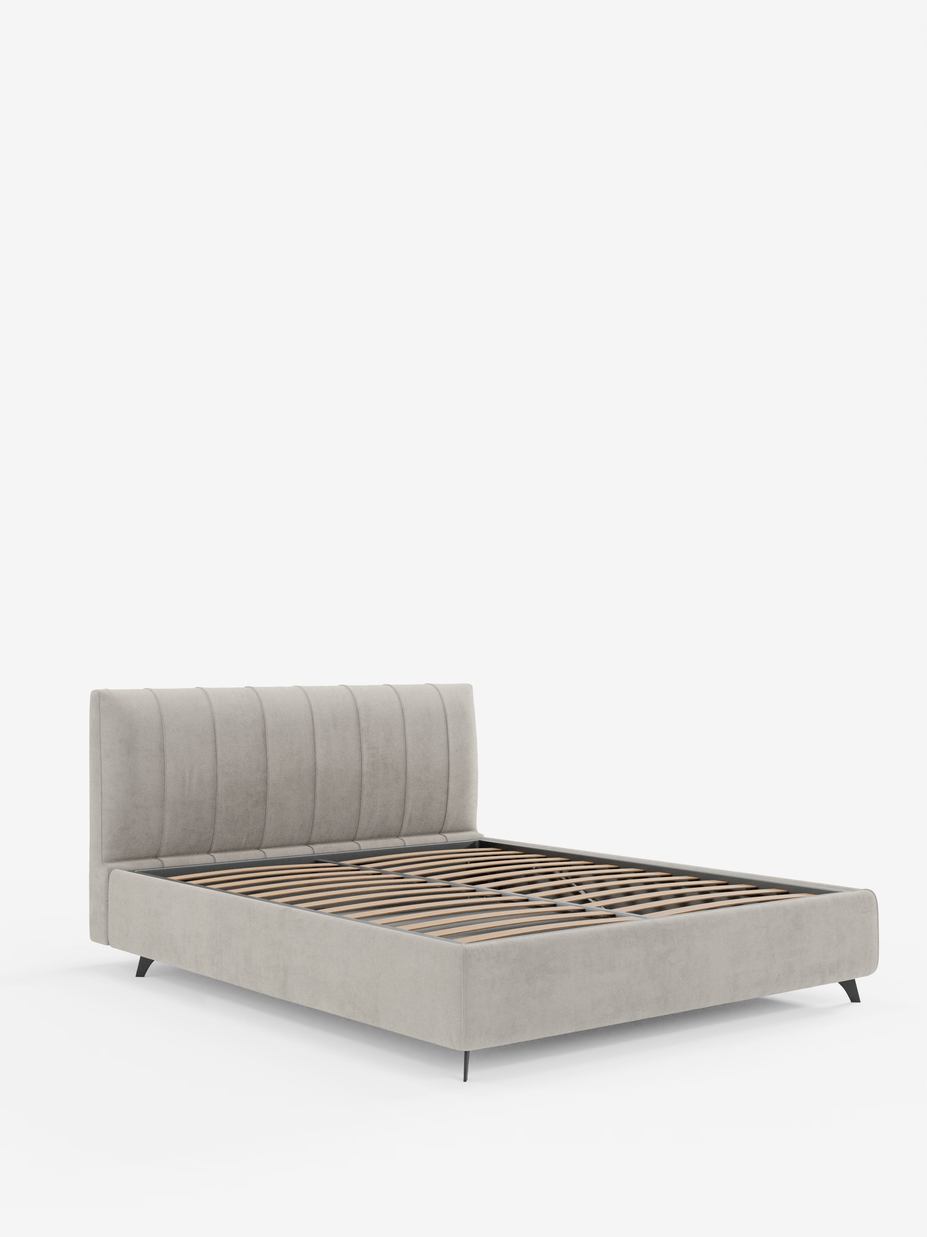 Bogart Modern double storage bed in stain-resistant microfiber, removable cover, and spacious compartment