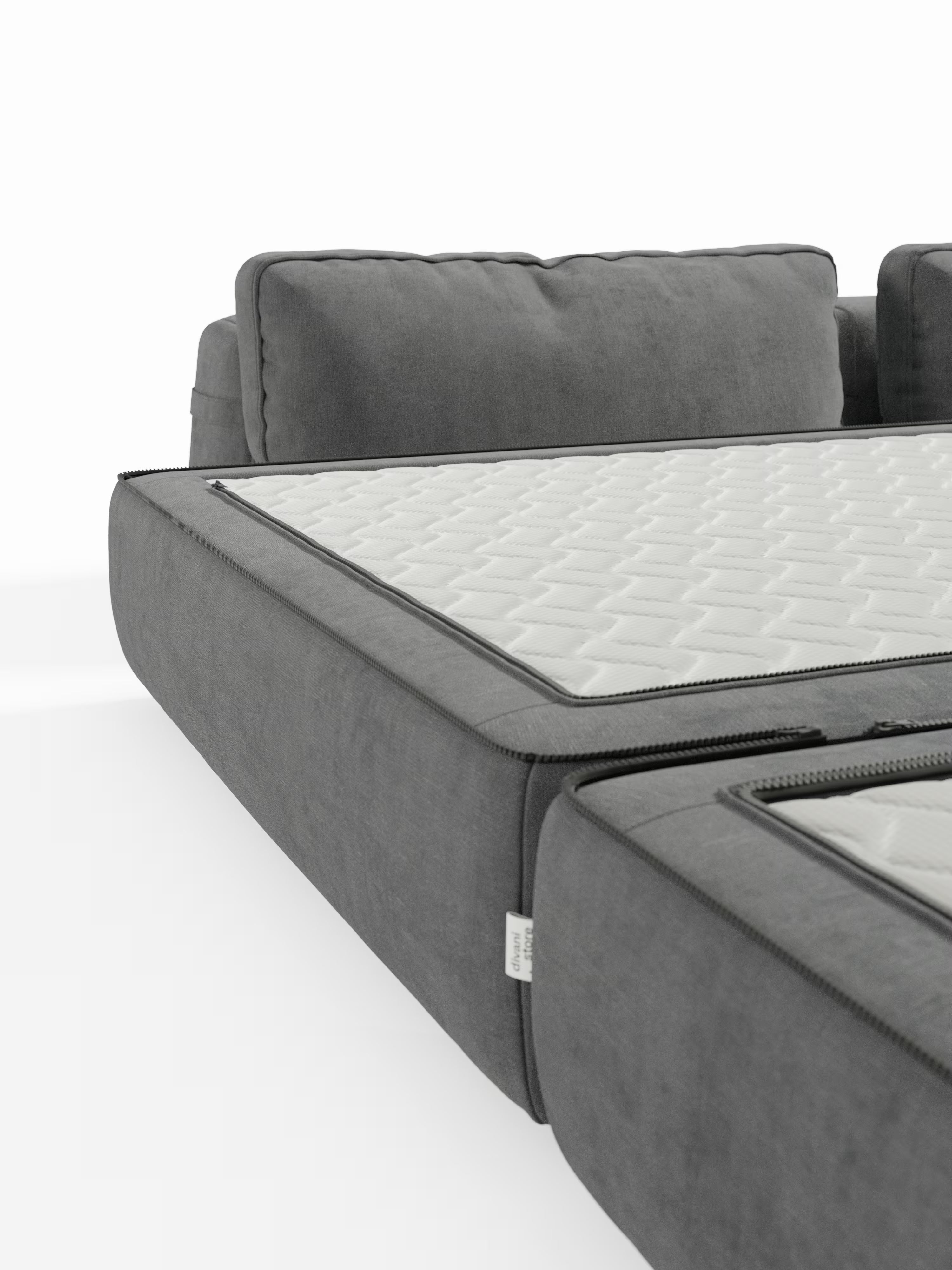 Rift Divano letto matrimoniale 3 posti moderno in tessuto smacchiabile – materasso 22 cm memory e schienali mobili