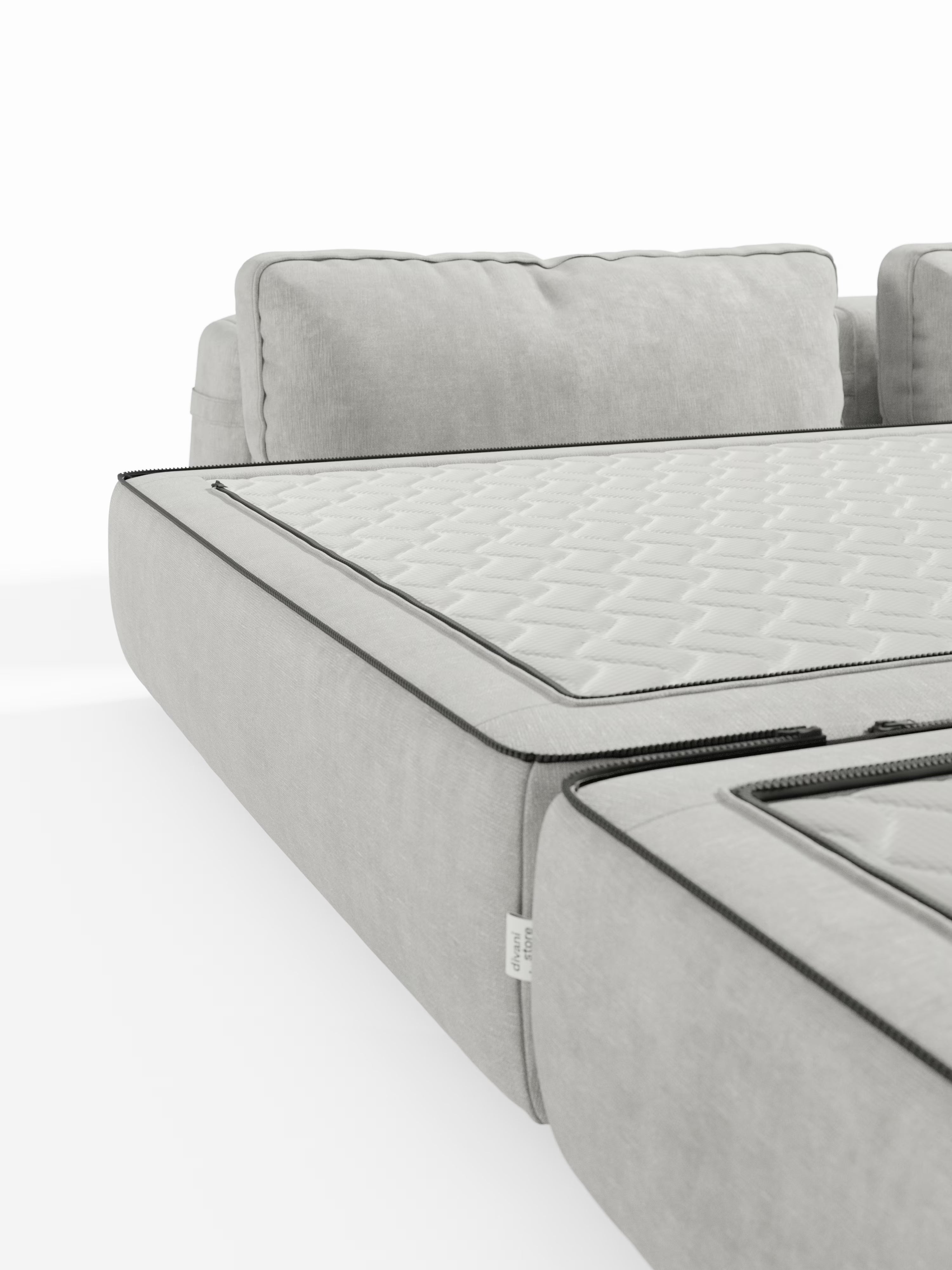 Rift Divano letto matrimoniale 3 posti moderno in tessuto smacchiabile – materasso 22 cm memory e schienali mobili